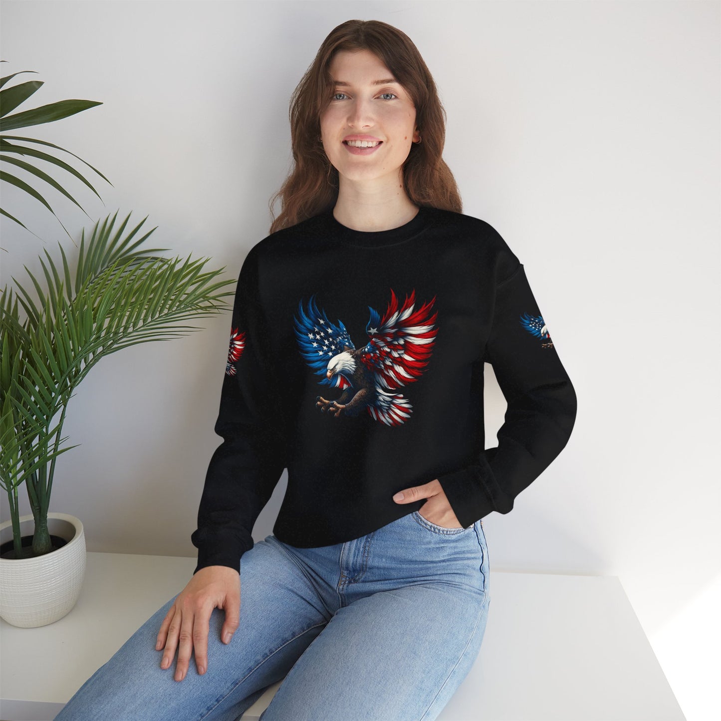 Princess Grace  Patriotic Eagle Unisex Crewneck Sweatshirt