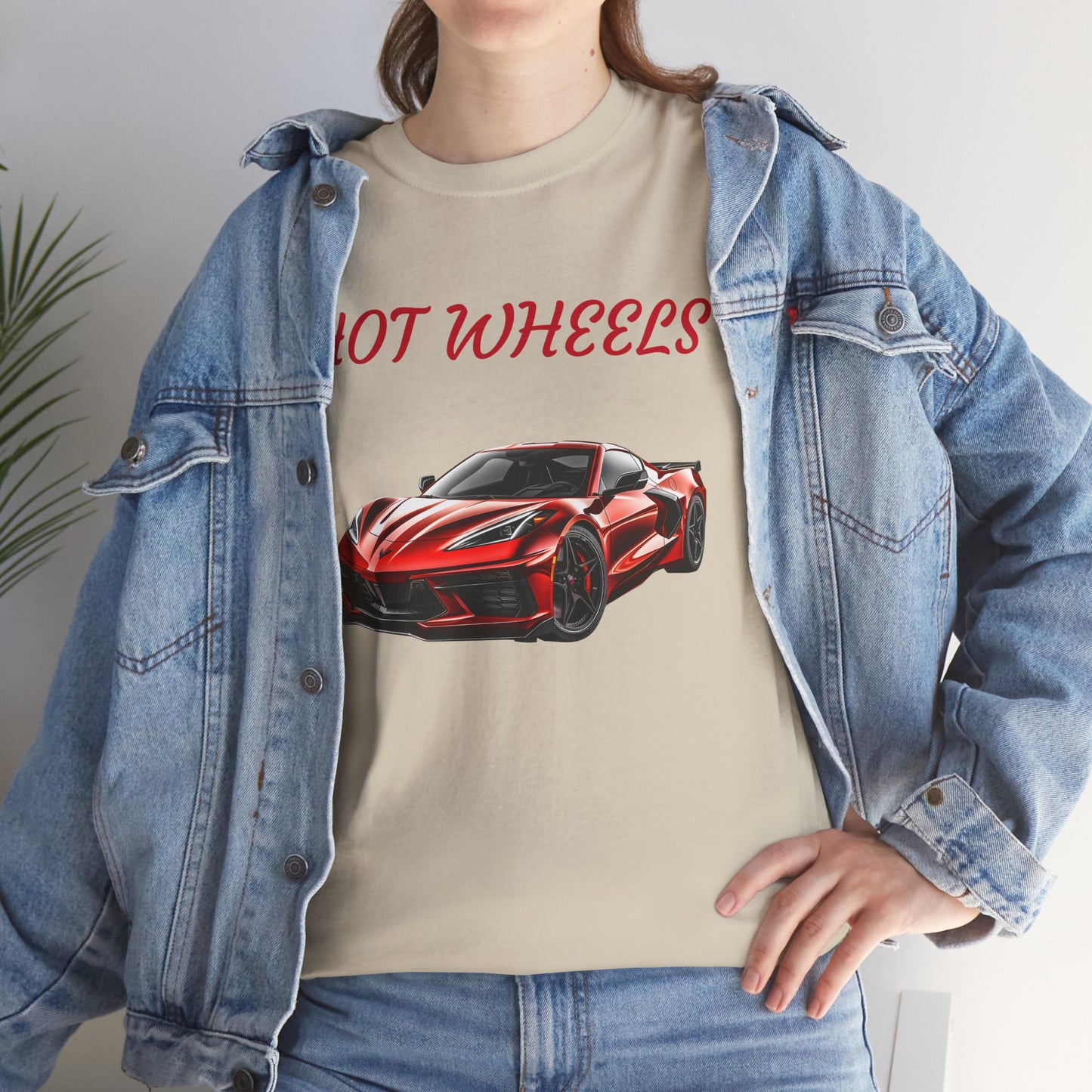 Princess Grace Red Corvette Unisex Heavy Cotton Tee Hot Wheels Racing Graphic Tee for Car Enthusiasts