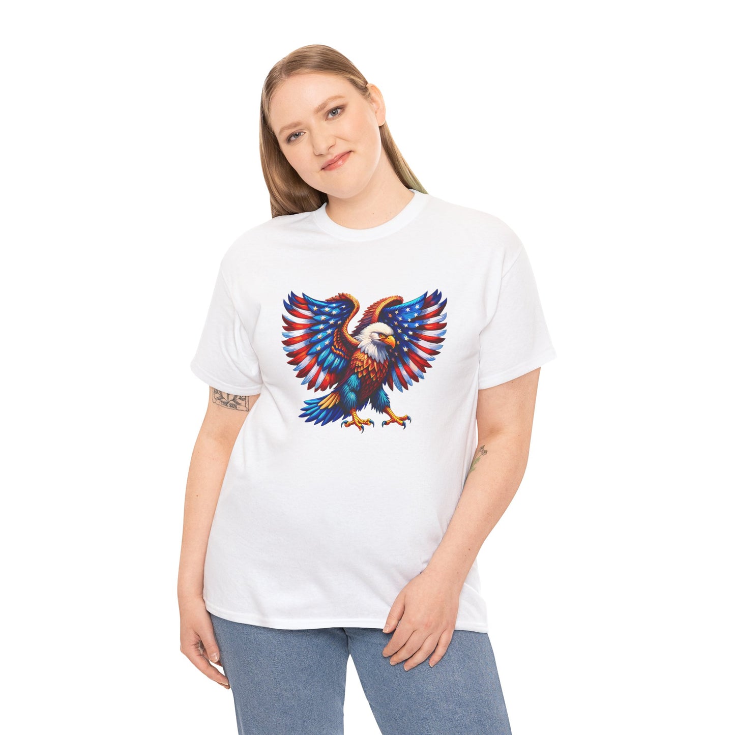 Princess Grace  Patriotic Eagle Graphic Tee  Unisex Heavy Cotton T-Shirt