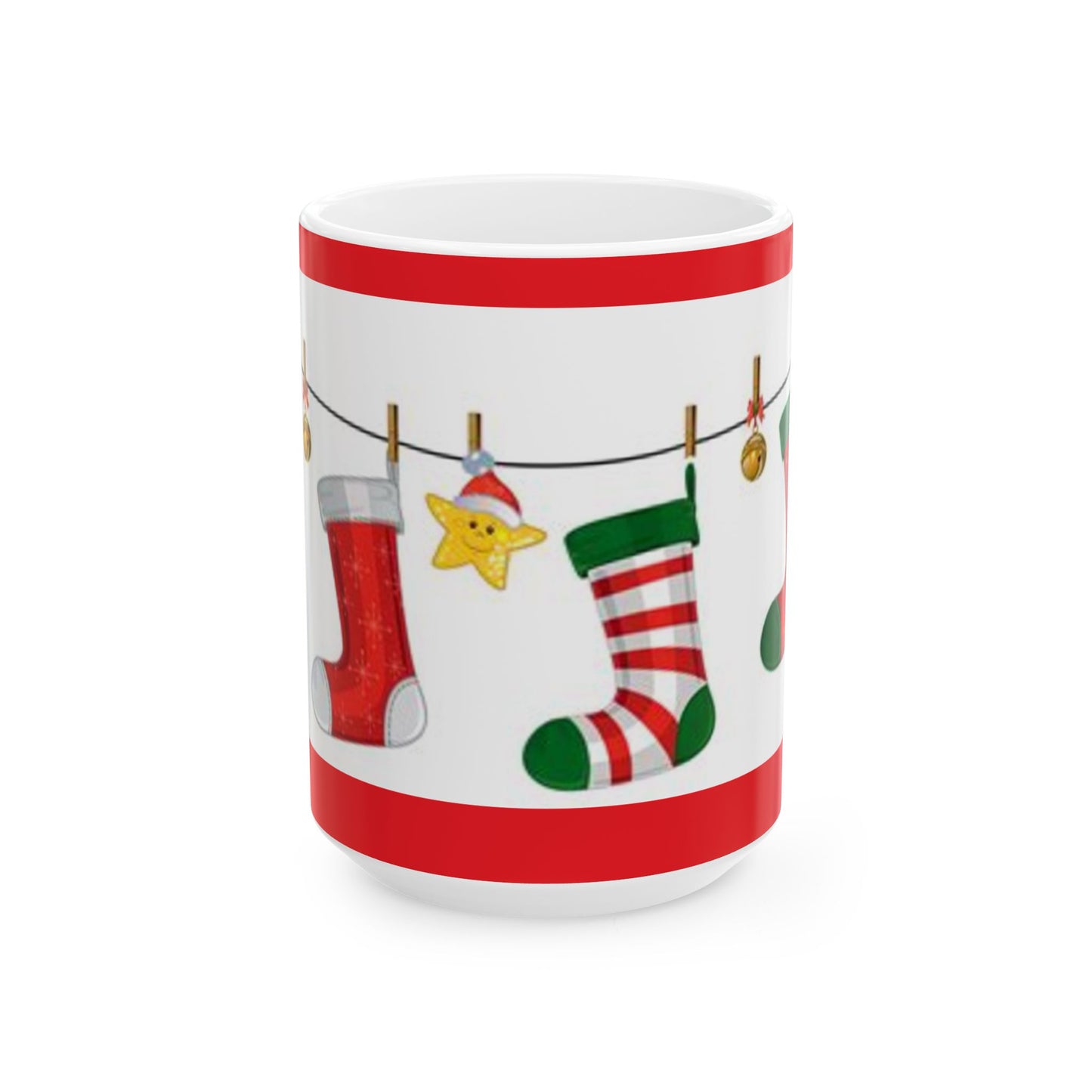 Princess Grace Festive Stocking Ceramic Mug  Perfect Holiday Gift