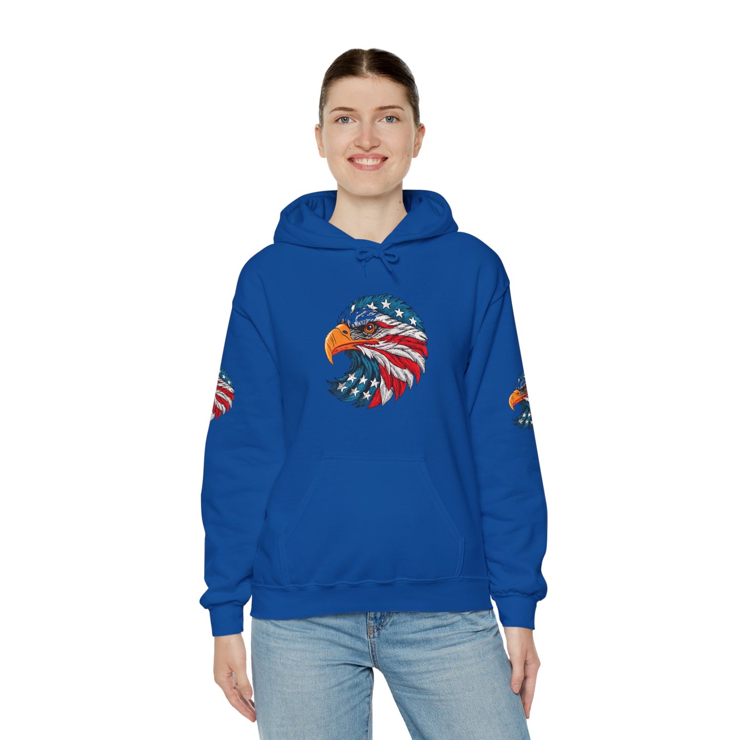 Princess Grace  Patriotic Eagle Hoodie  Unisex Heavy Blend Sweatshirt
