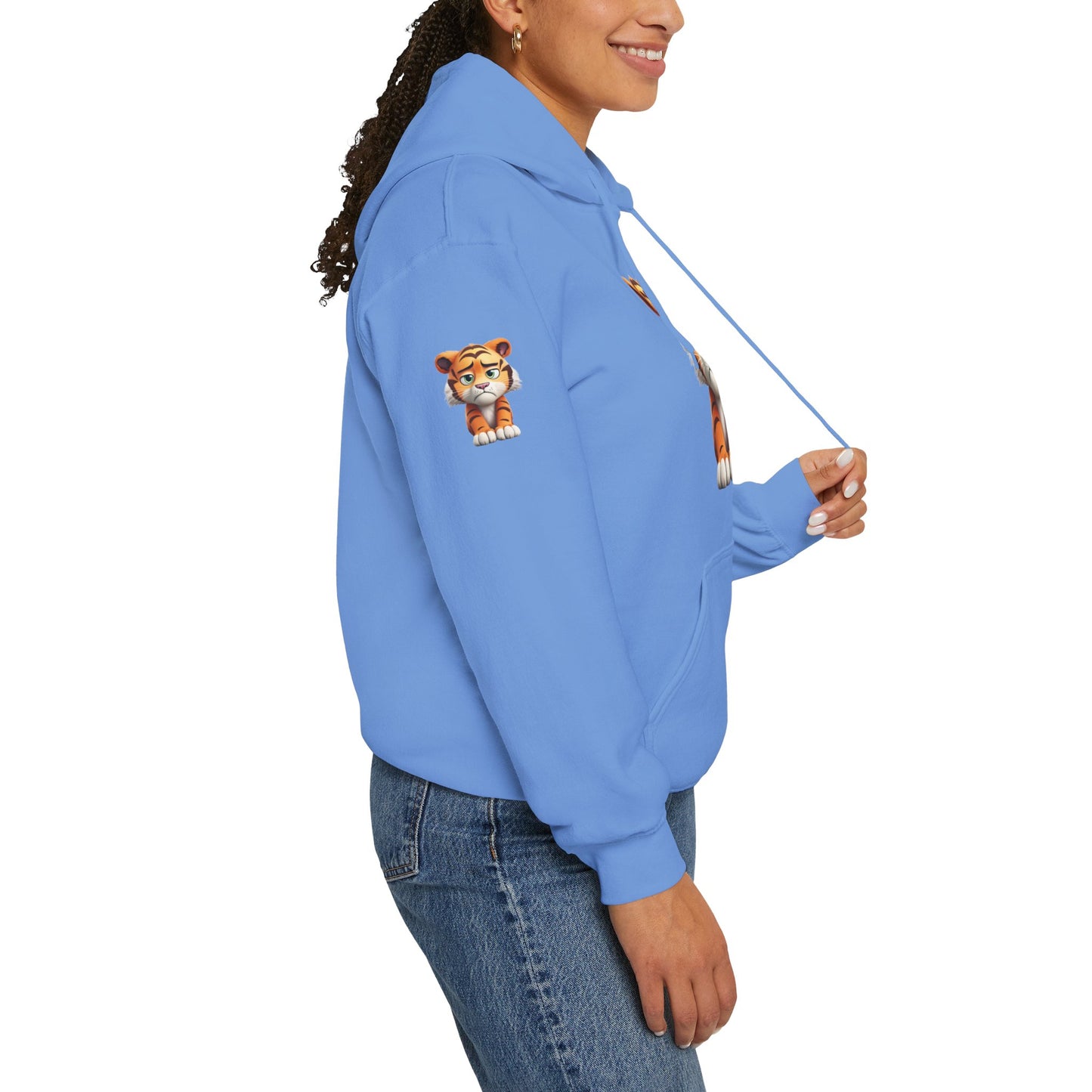 Princess Grace  Playful Tiger Graphic Hoodie  Unisex Heavy Blend Sweatshirt for Kids and Adults