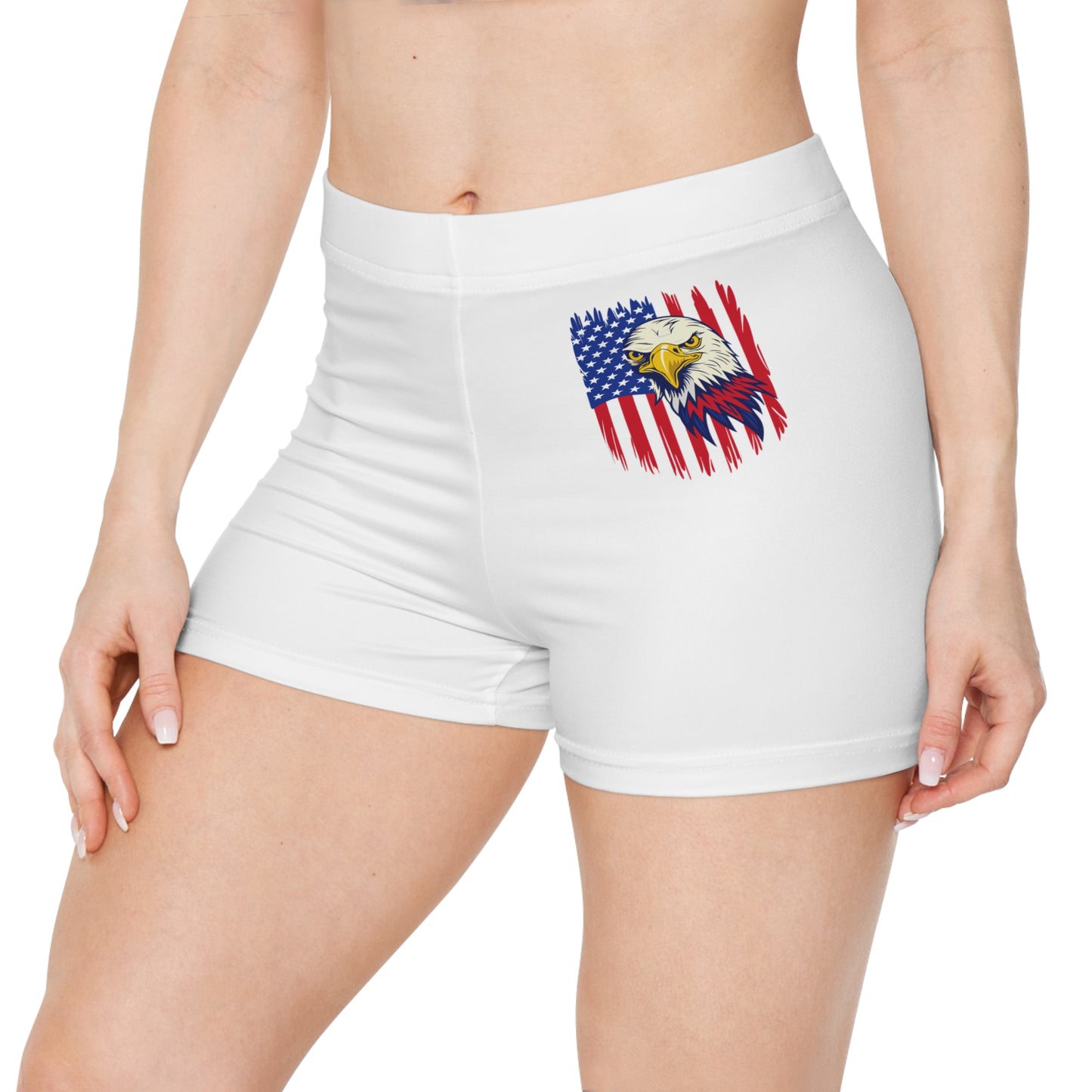 Princess Grace  Patriotic Eagle Women's Swim Shorts  July 4th Celebration Gear