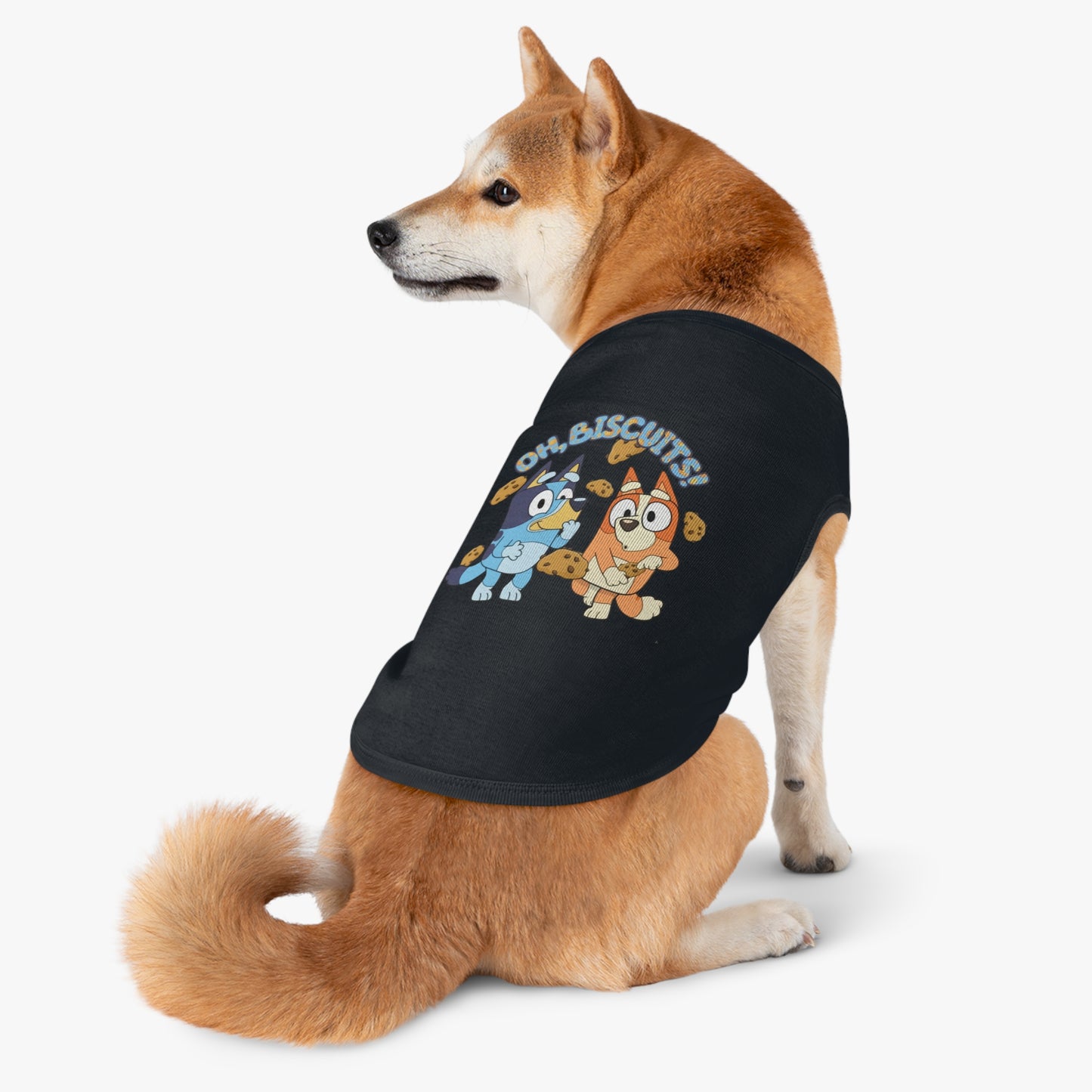 Princess Grace  BLUEY Funny Pet Tank Top with 'Oh, Biscuits!' Design Perfect for Dog Lovers