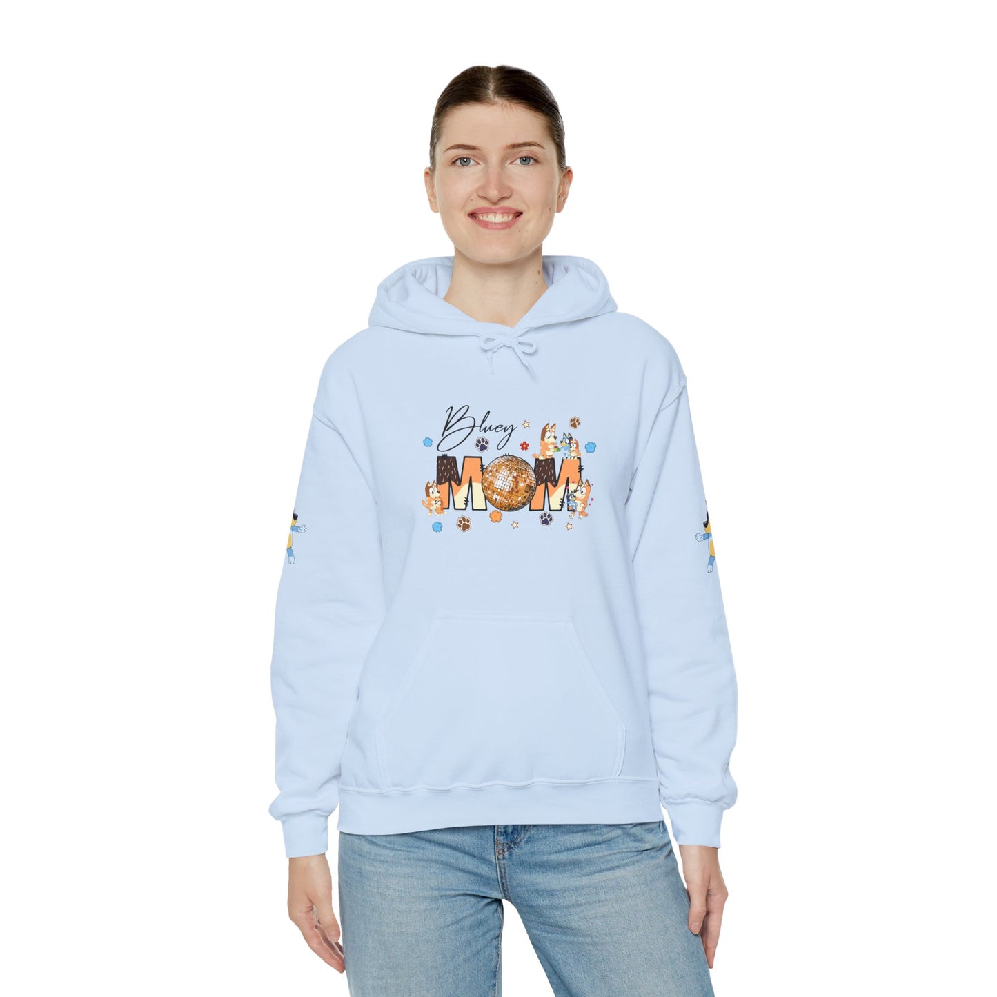 Princess Grace  Bluey Blissful Mom Unisex Heavy Blend Hoodie  Celebrate Motherhood with Style