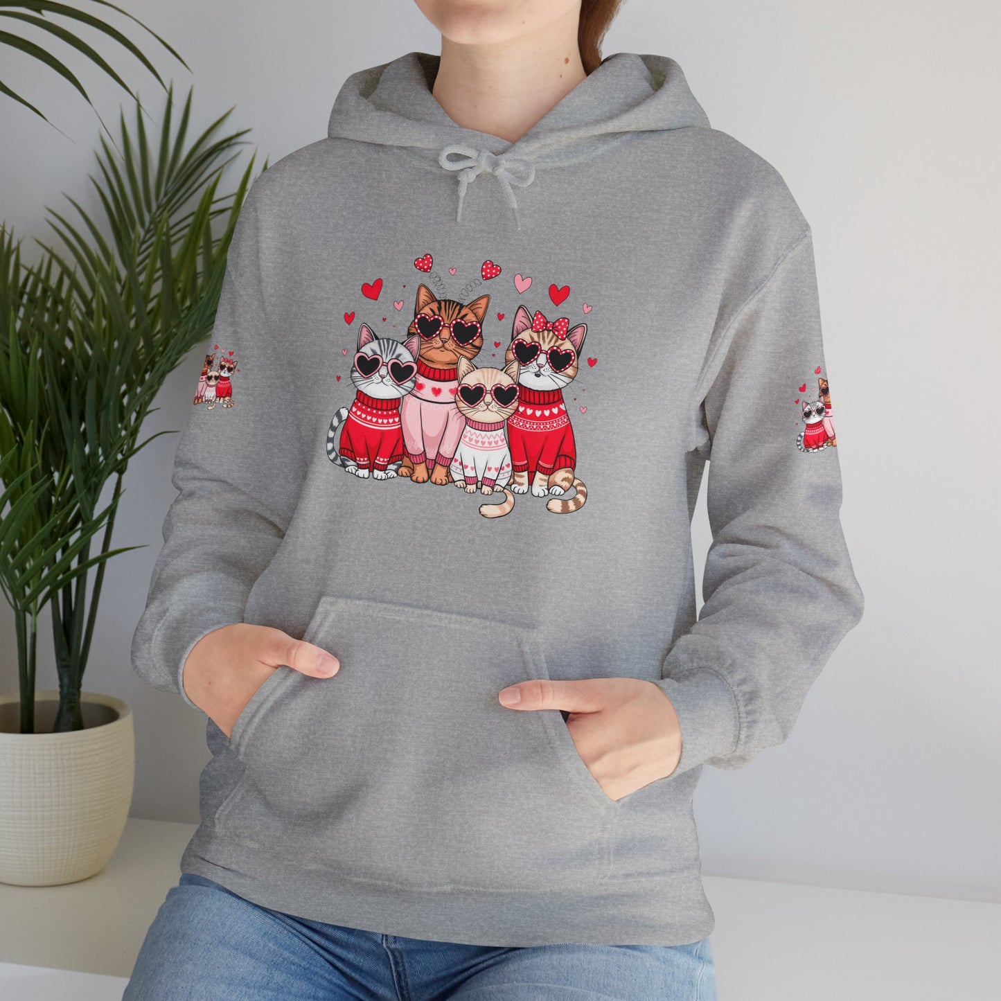 Princess Grace  Cute Cat Lovers Hoodie with Heart Design