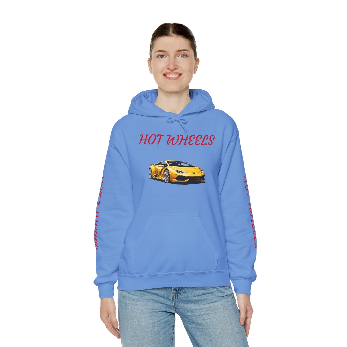 Princess Grace  Hot Wheels Unisex Hoodie Yellow Sports Car Graphic Sweatshirt