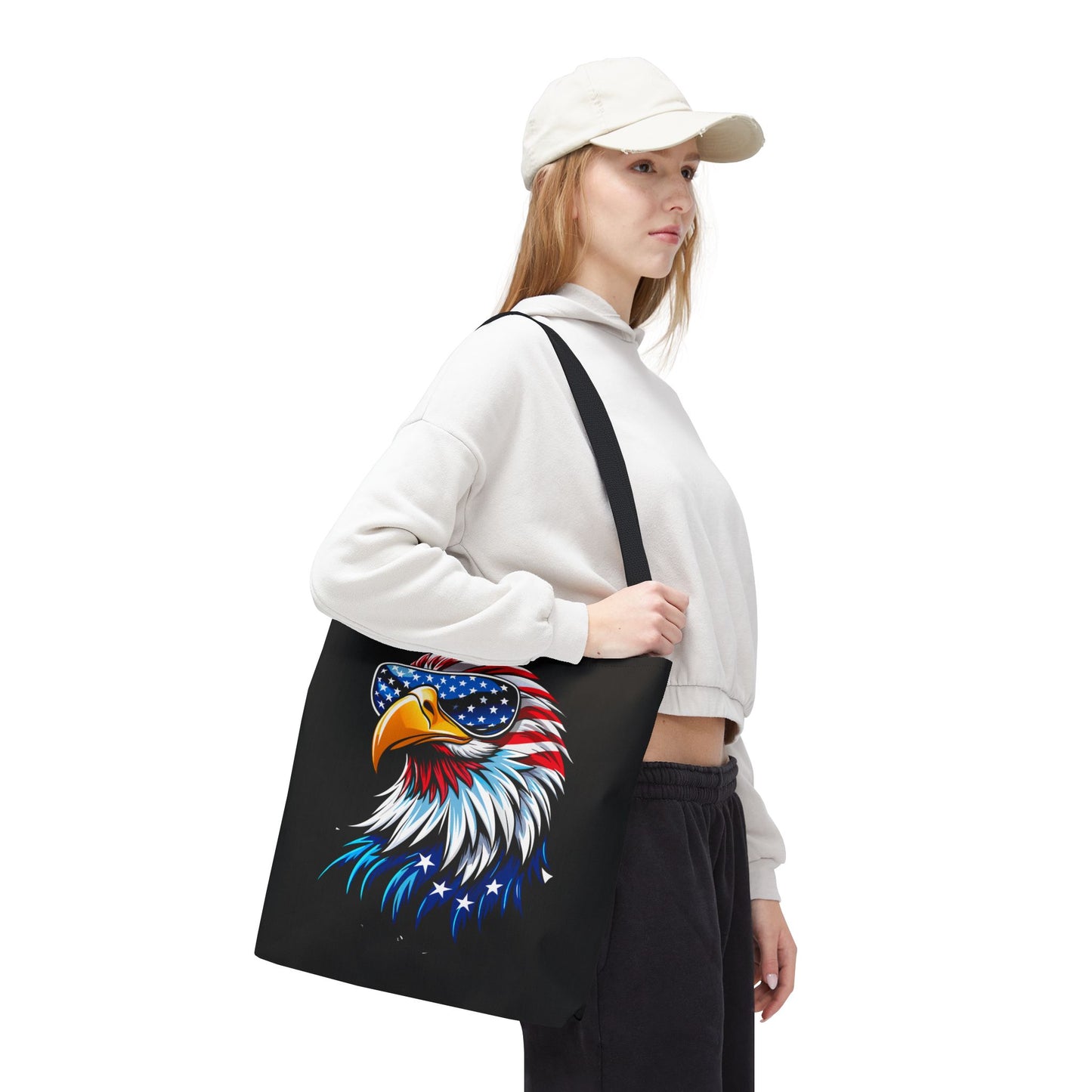 Princess Grace  Patriotic Eagle Tote Bag USA Flag Design, Perfect for Independence Day & Everyday Use