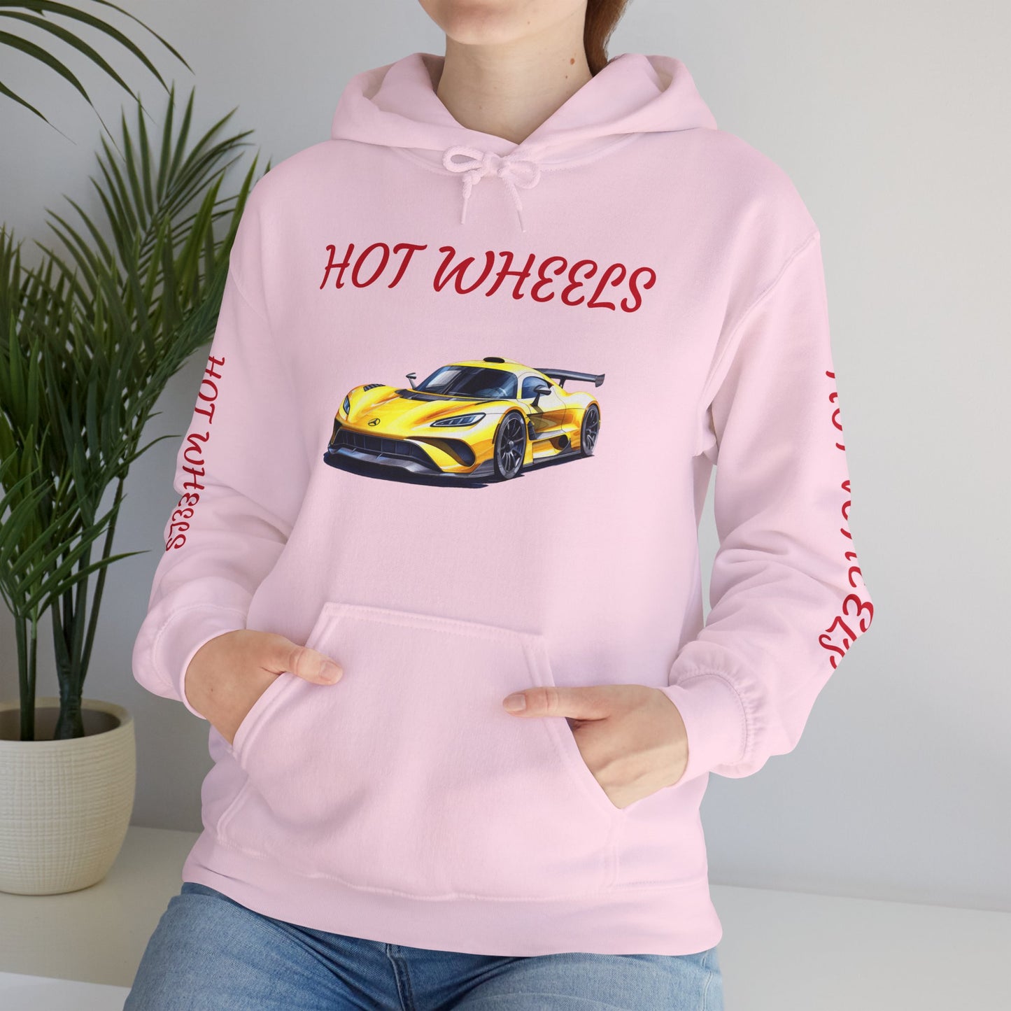 Princess Grace  Hot Wheels Unisex Hooded Sweatshirt Stylish Car Graphic with Bold Text