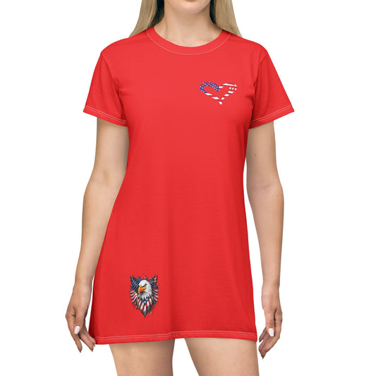 Princess Grace  Patriotic Heart T-Shirt Dress for Celebrations