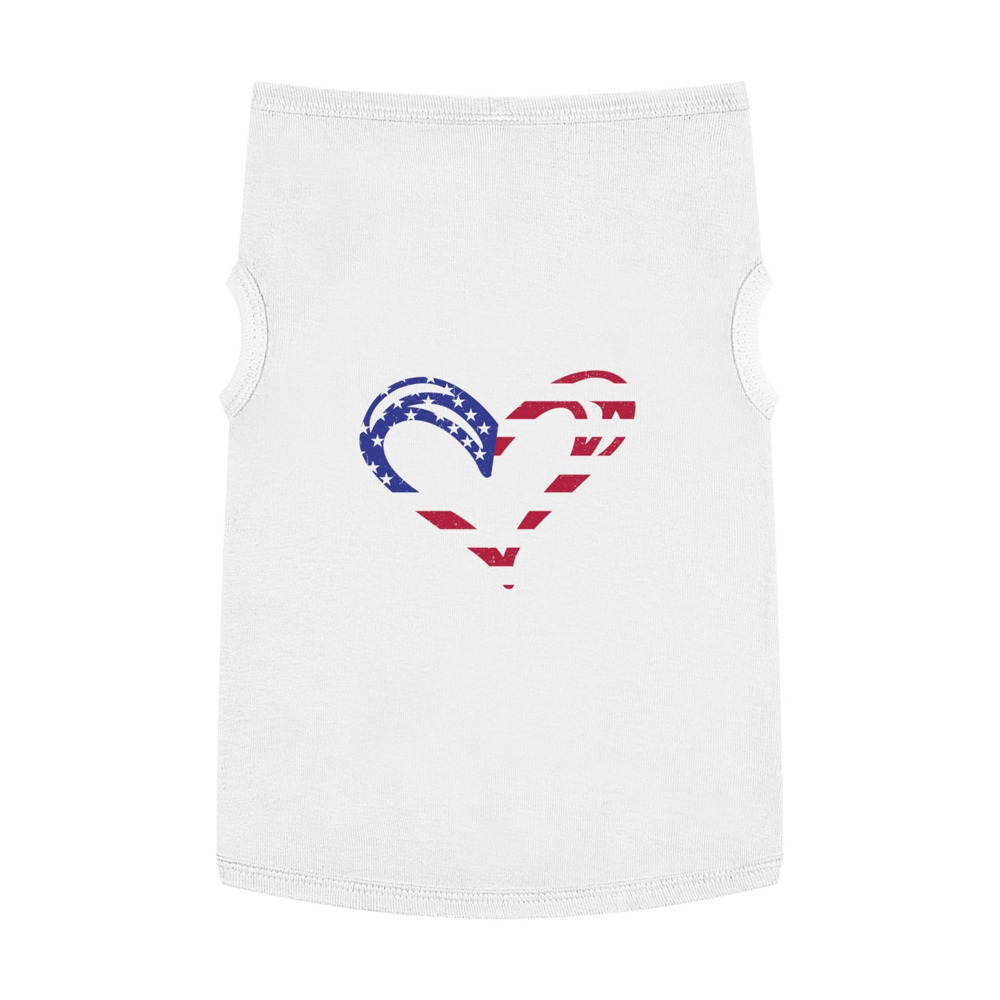 Princess Grace  Patriotic Heart Pet Tank Top American Flag Design for Dogs & Cats