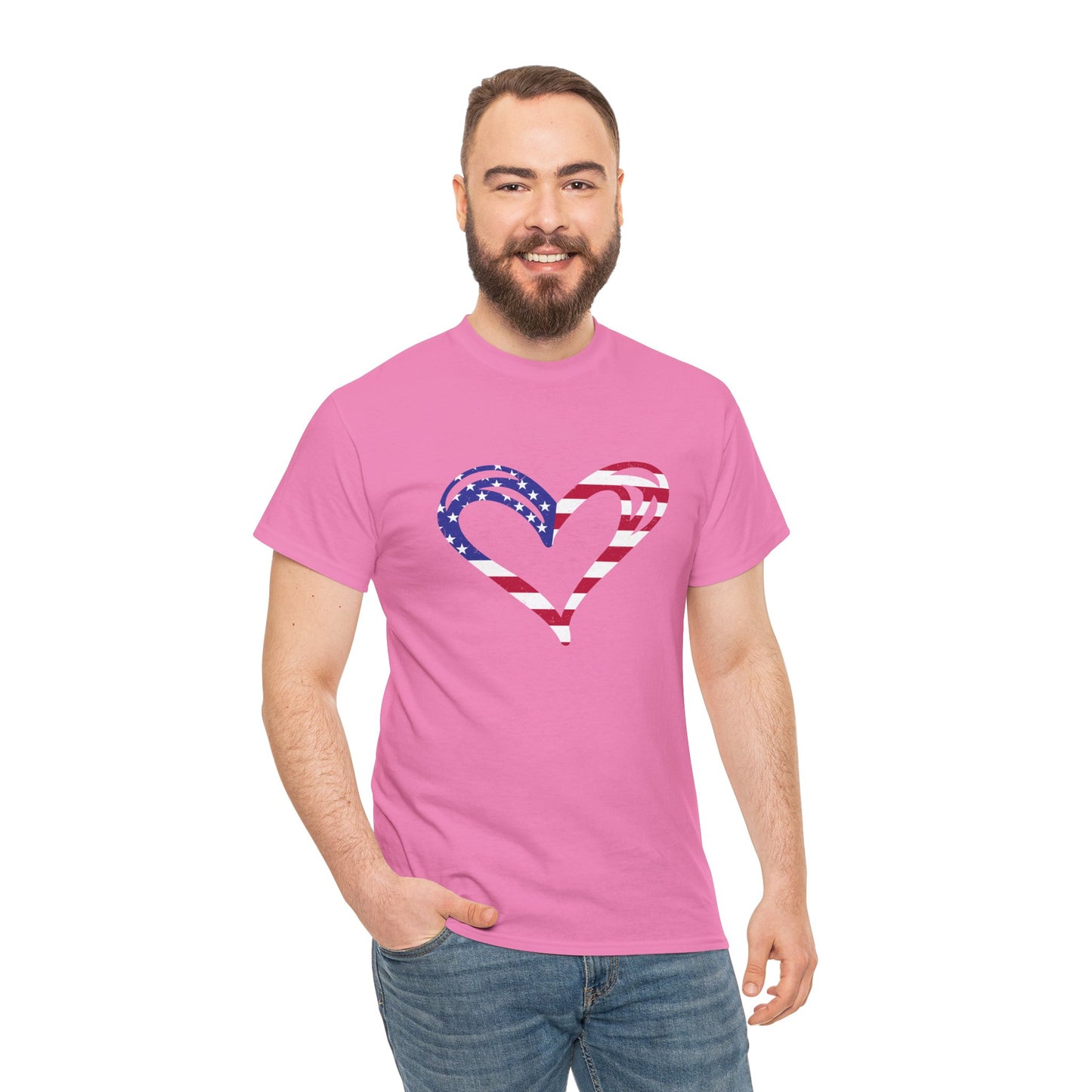 Princess Grace  Patriotic Heart Unisex Heavy Cotton Tee