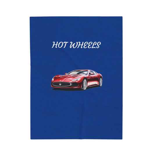 Princess Grace  Hot Wheels Velveteen Plush Blanket  Cozy Car Themed Throw for Kids and Enthusiasts