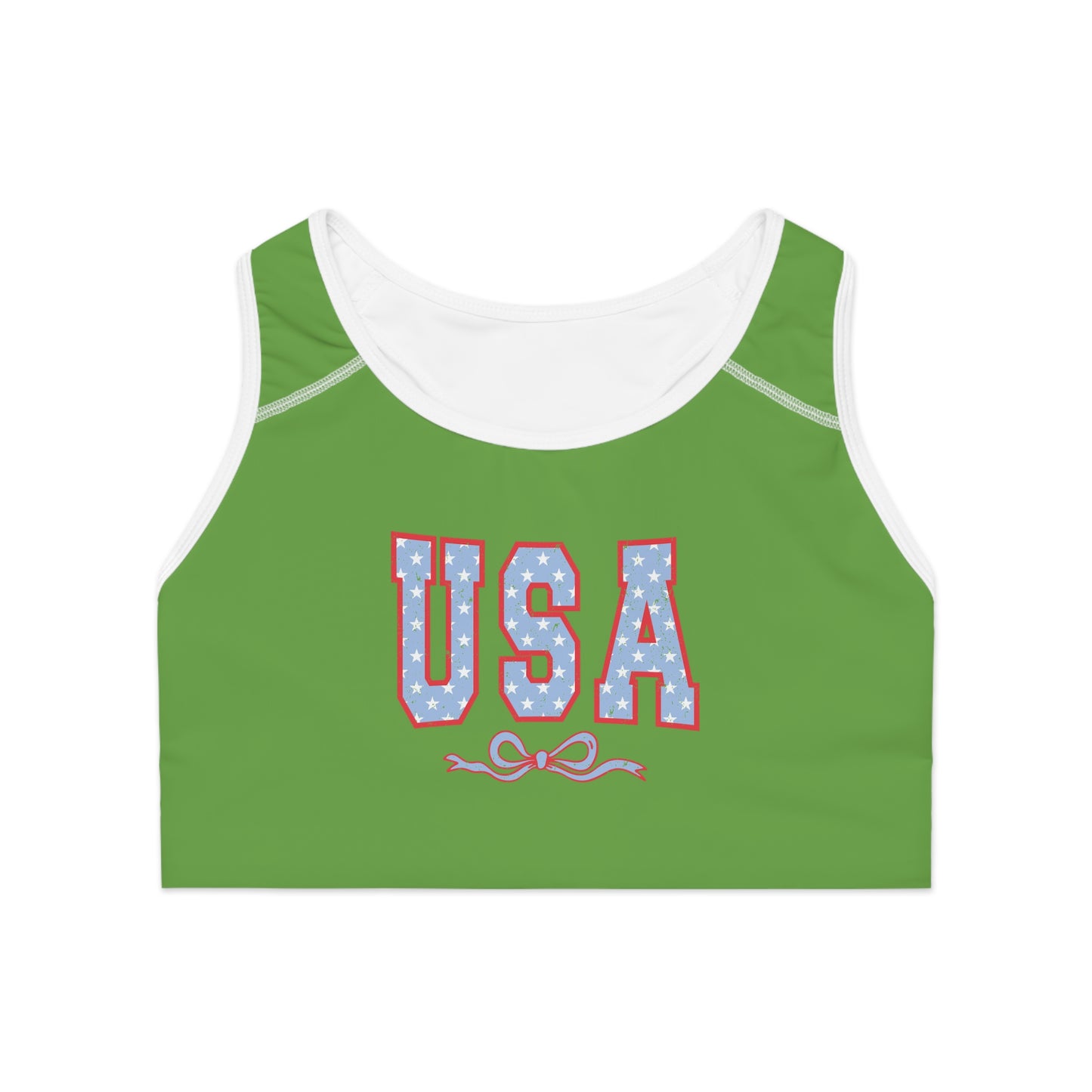 Princess Grace  USA  Themed Sports Bra  Comfortable Activewear for Independence Day & Fitness Enthusiasts