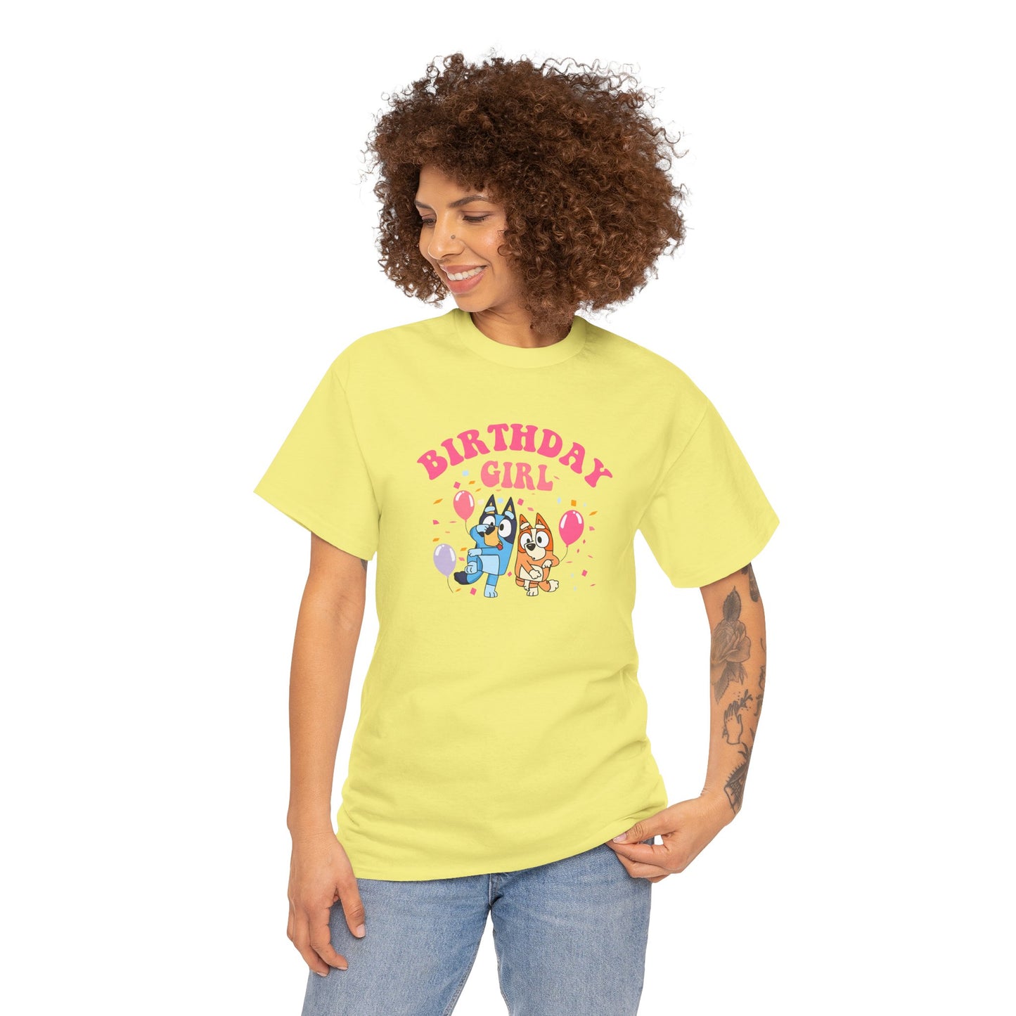 Princess Grace  Bluey  Birthday Girl Unisex Heavy Cotton Tee  Fun Party Attire for Celebrations
