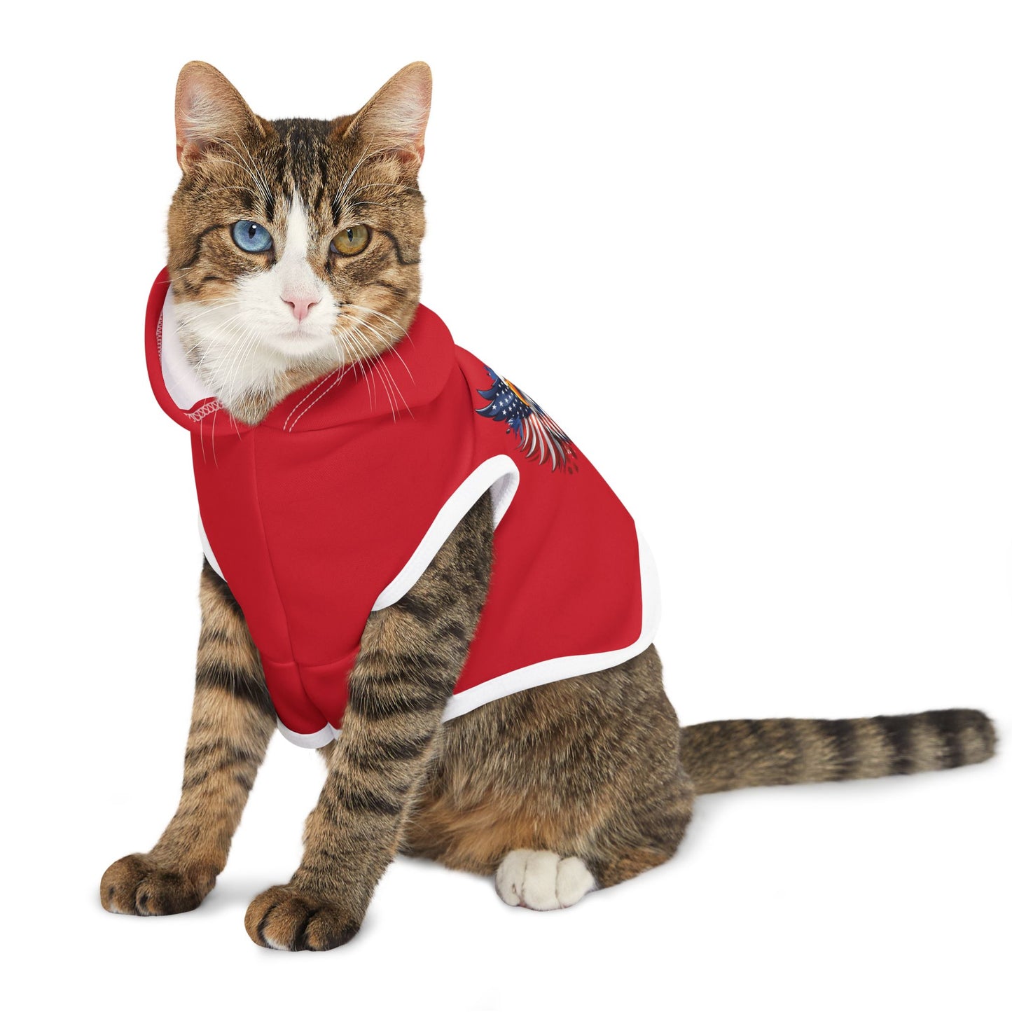 Princes Grace  Patriotic Eagle Pet Hoodie Perfect for National Holidays and Celebrations