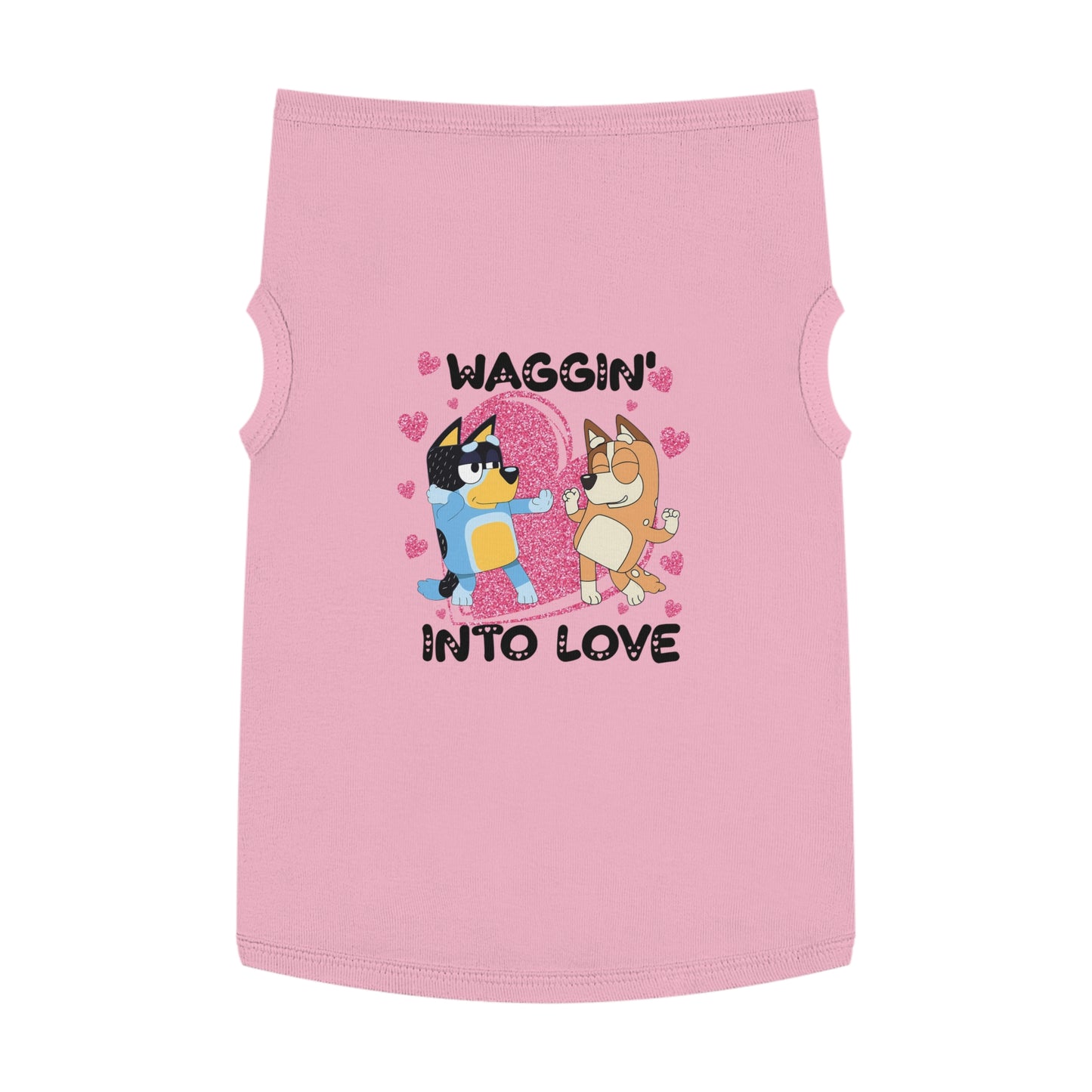 Princess Grace  'Waggin' Into Love Pet Tank Top Cute Dog Themed Apparel for Valentine’s Day