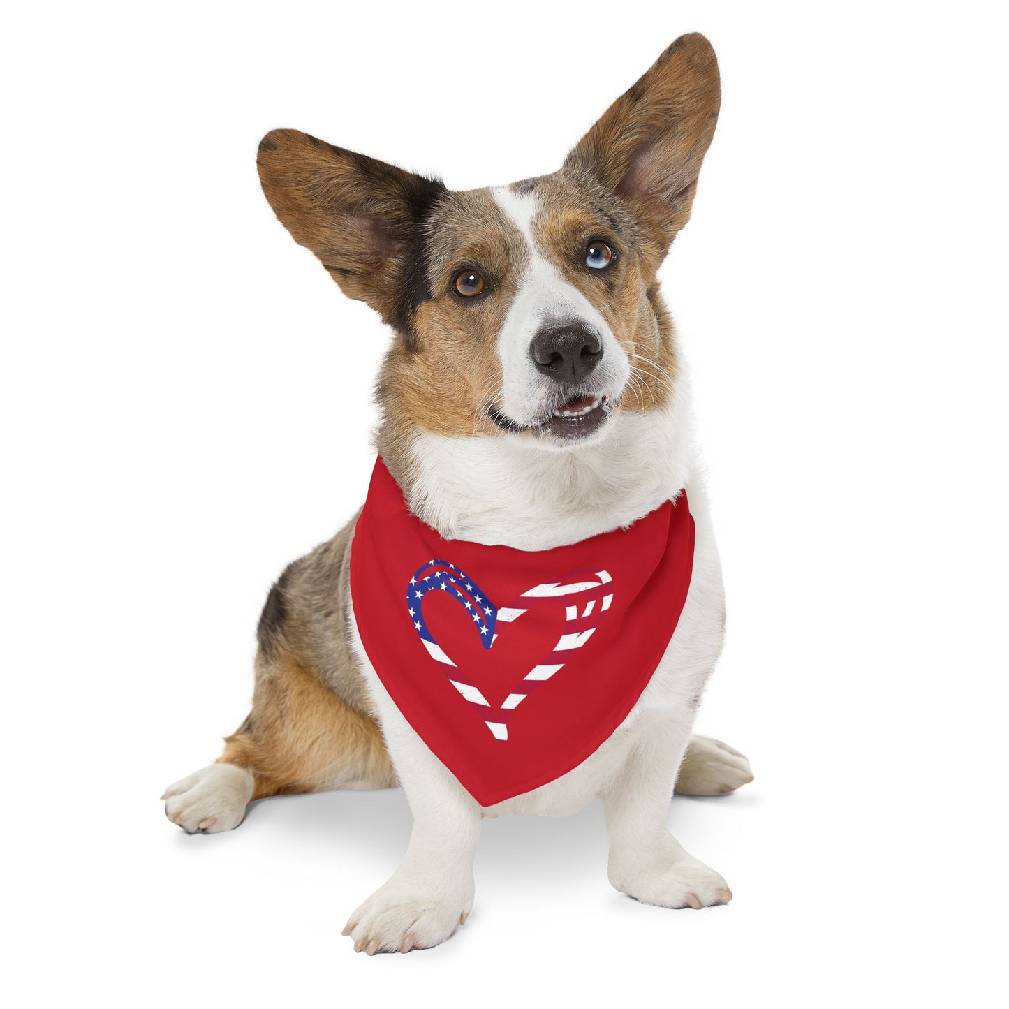 Princess Grace  Patriotic Pet Bandana  Heart & Candy Cane Design for Dogs