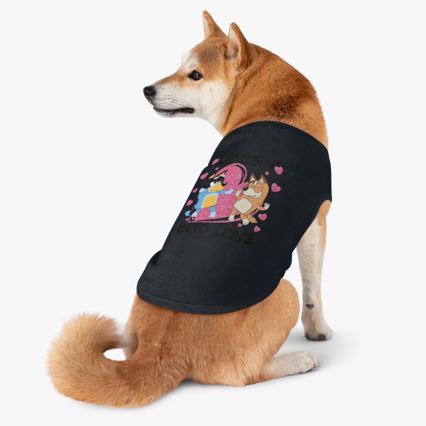 Princess Grace  'Waggin' Into Love Pet Tank Top Cute Dog Themed Apparel for Valentine’s Day