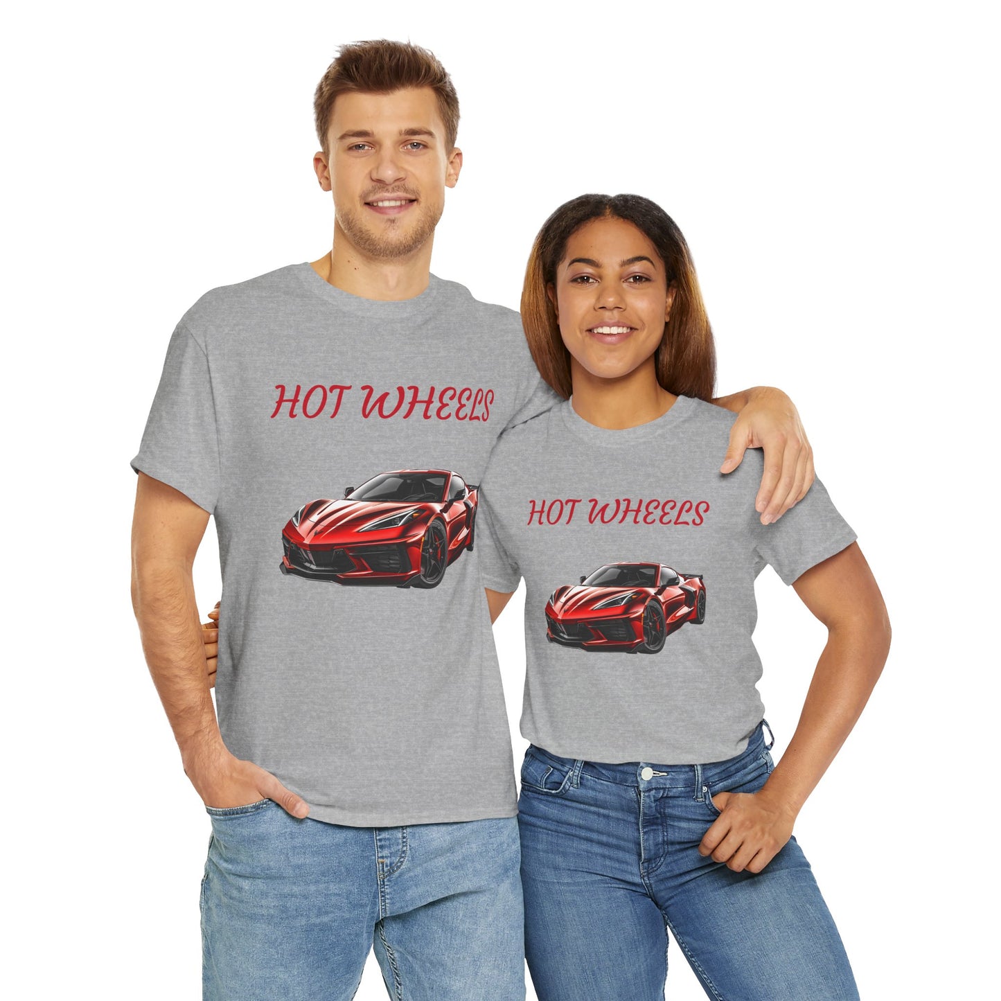 Princess Grace Red Corvette Unisex Heavy Cotton Tee Hot Wheels Racing Graphic Tee for Car Enthusiasts