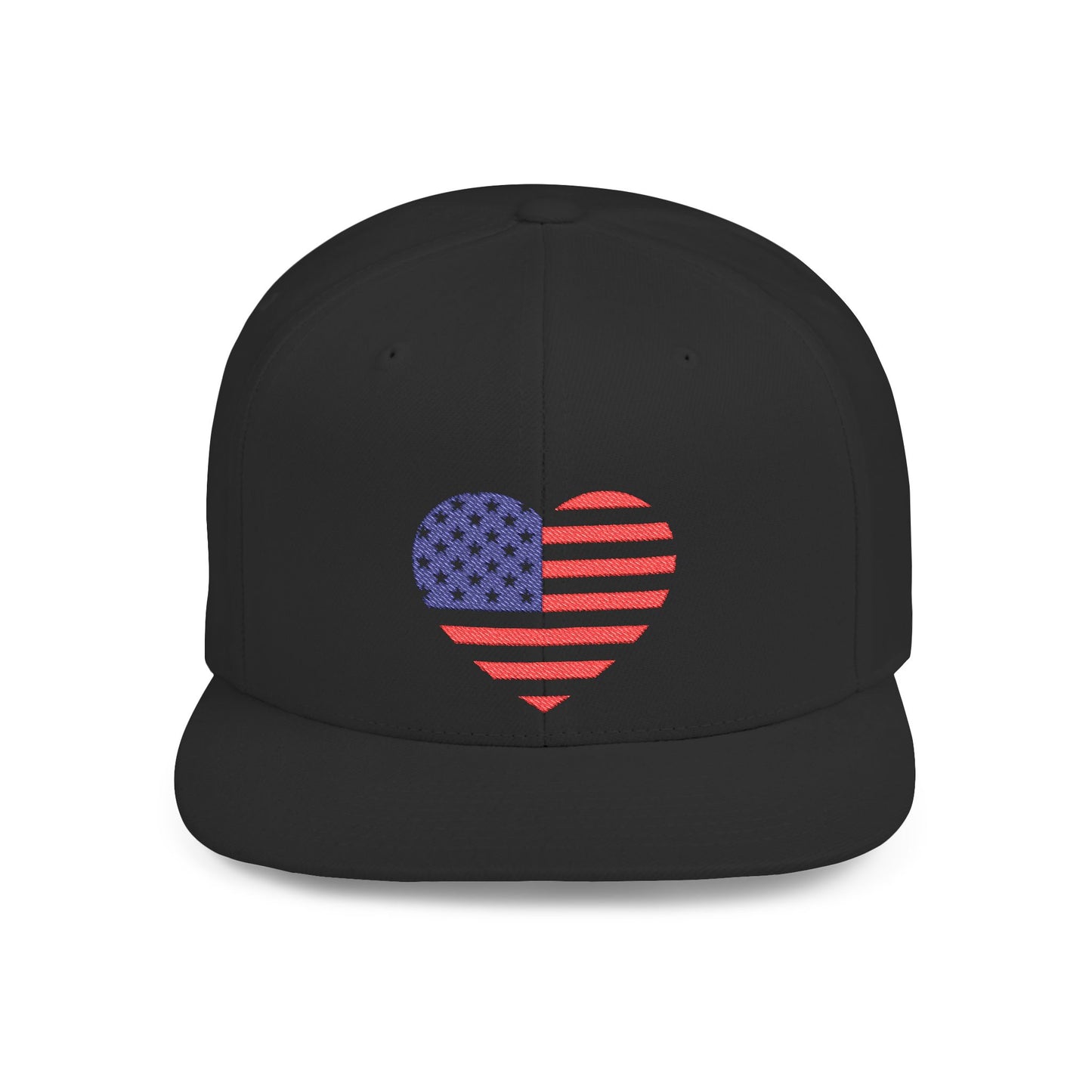 Princess Grace Patriotic Heart Flat Bill Snapback Cap