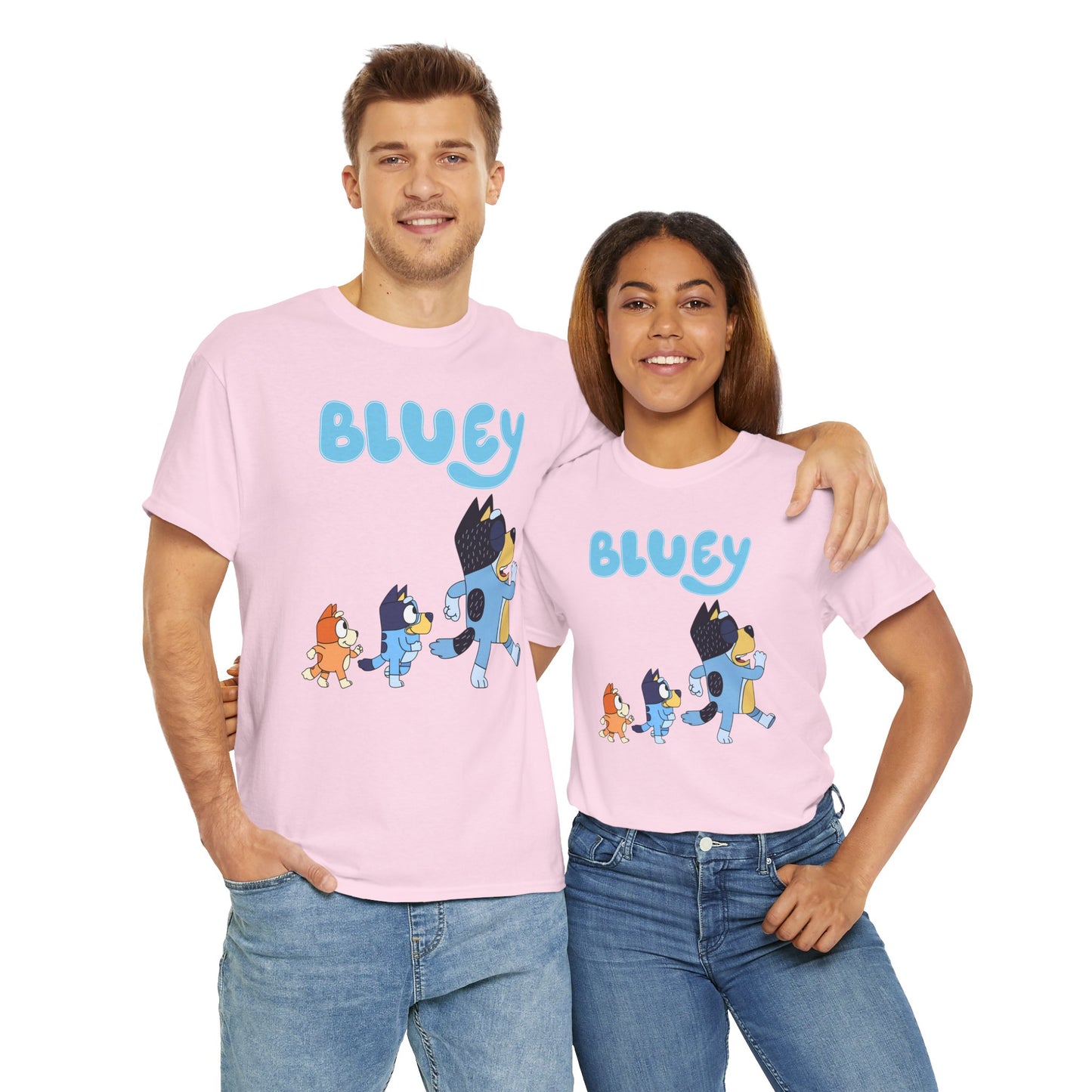 Princess Grace  Bluey Unisex Heavy Cotton Tee  Cute Cartoon T-Shirt for Kids and Adults