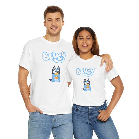 Princess Grace  Bluey Unisex Heavy Cotton Tee  Comfortable Cartoon T-Shirt for Kids and Adults