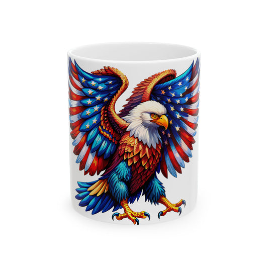 Princess Grace  Patriotic Eagle Ceramic Mug  11oz & 15oz - Perfect for Independence Day & Everyday Use