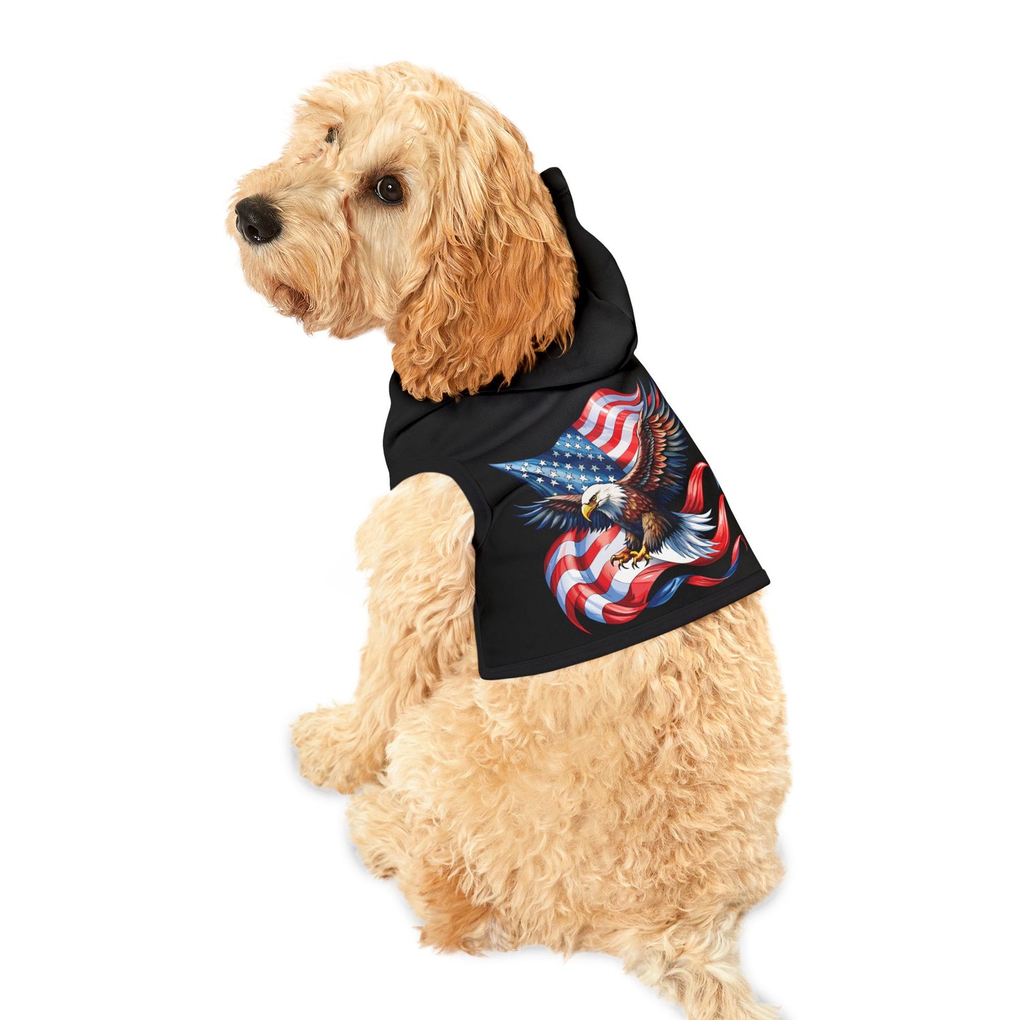 Princess Grace  Patriotic Eagle Pet Hoodie  USA Flag Design for Dogs