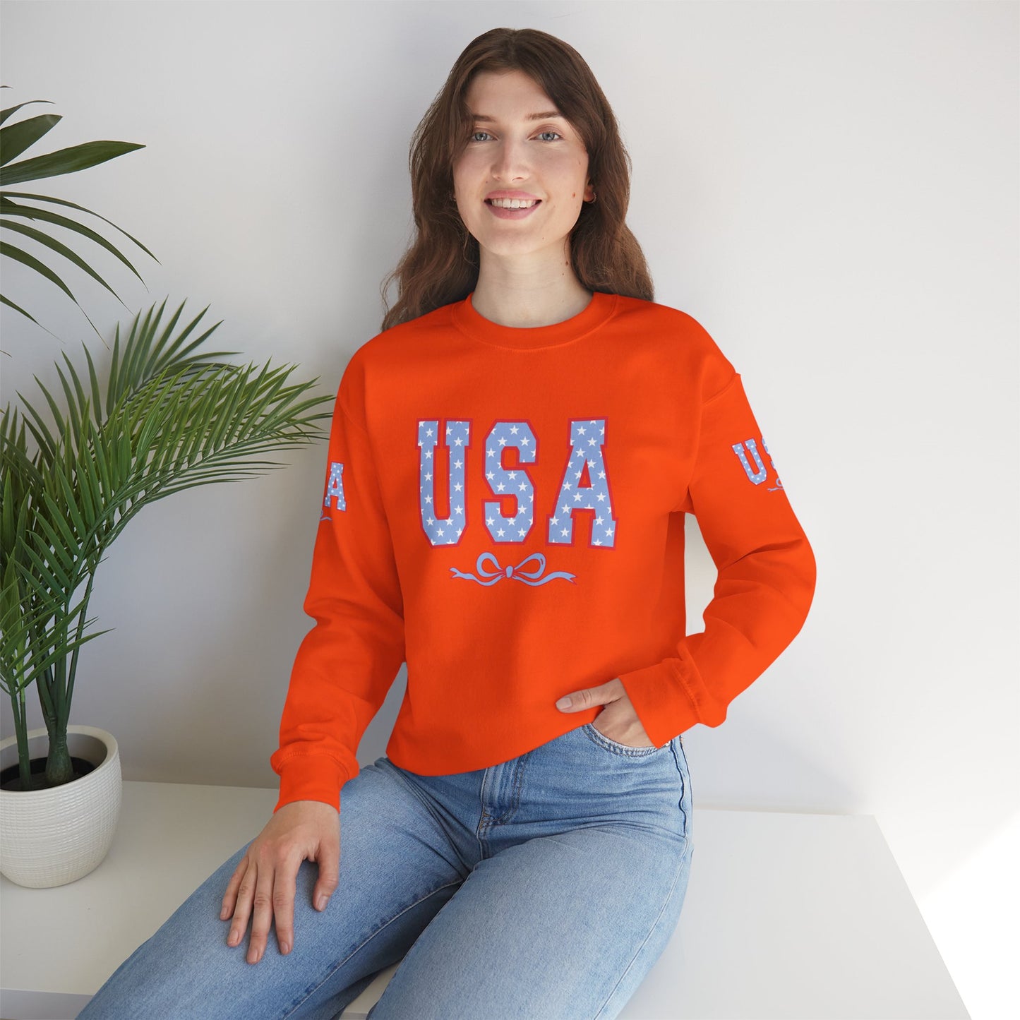 Princess Grace  USA Patriotic Crewneck Sweatshirt for All Seasons