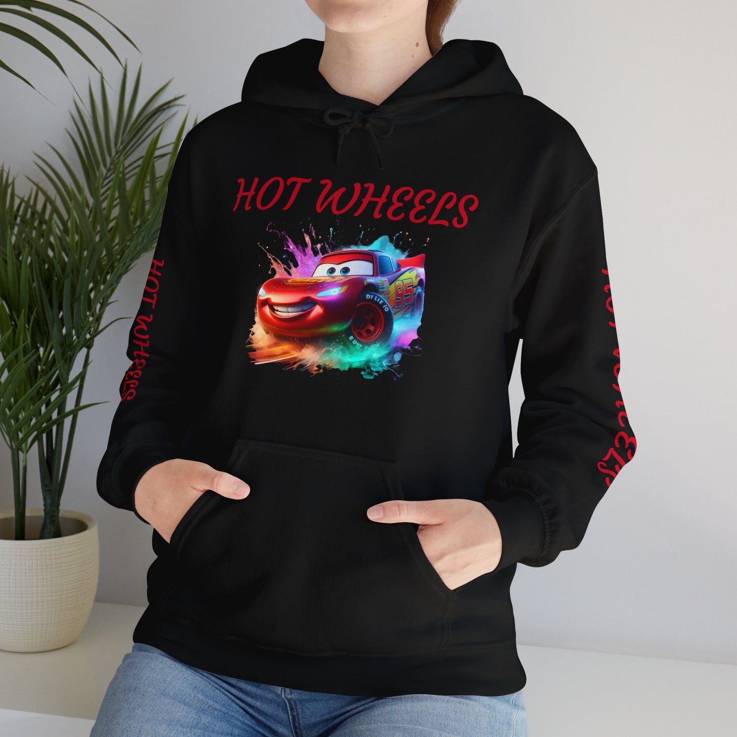 Princess Grace  Hot Wheels Unisex Heavy Blend Hooded Sweatshirt Fun and Colorful Racing Design