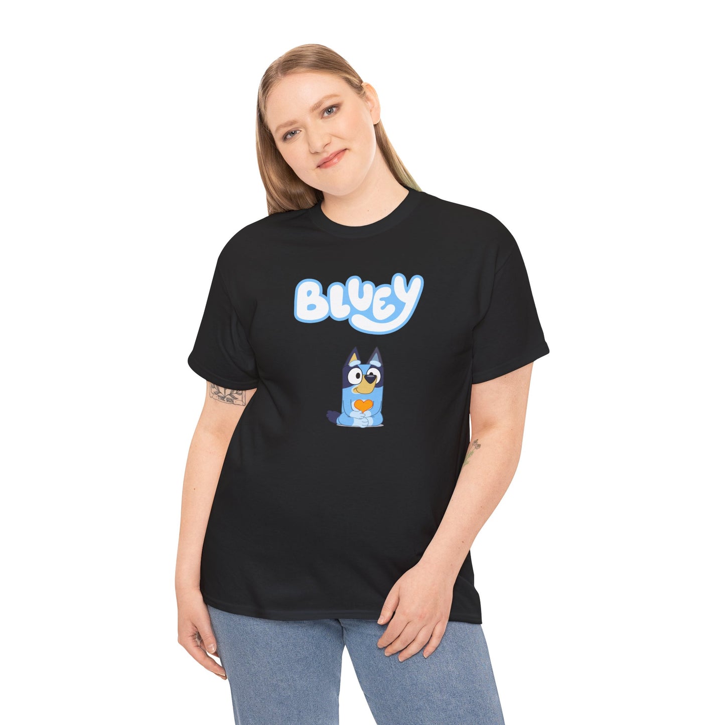 Princess Grace  Bluey Unisex Heavy Cotton Tee  Comfortable Cartoon T-Shirt for Kids and Adults