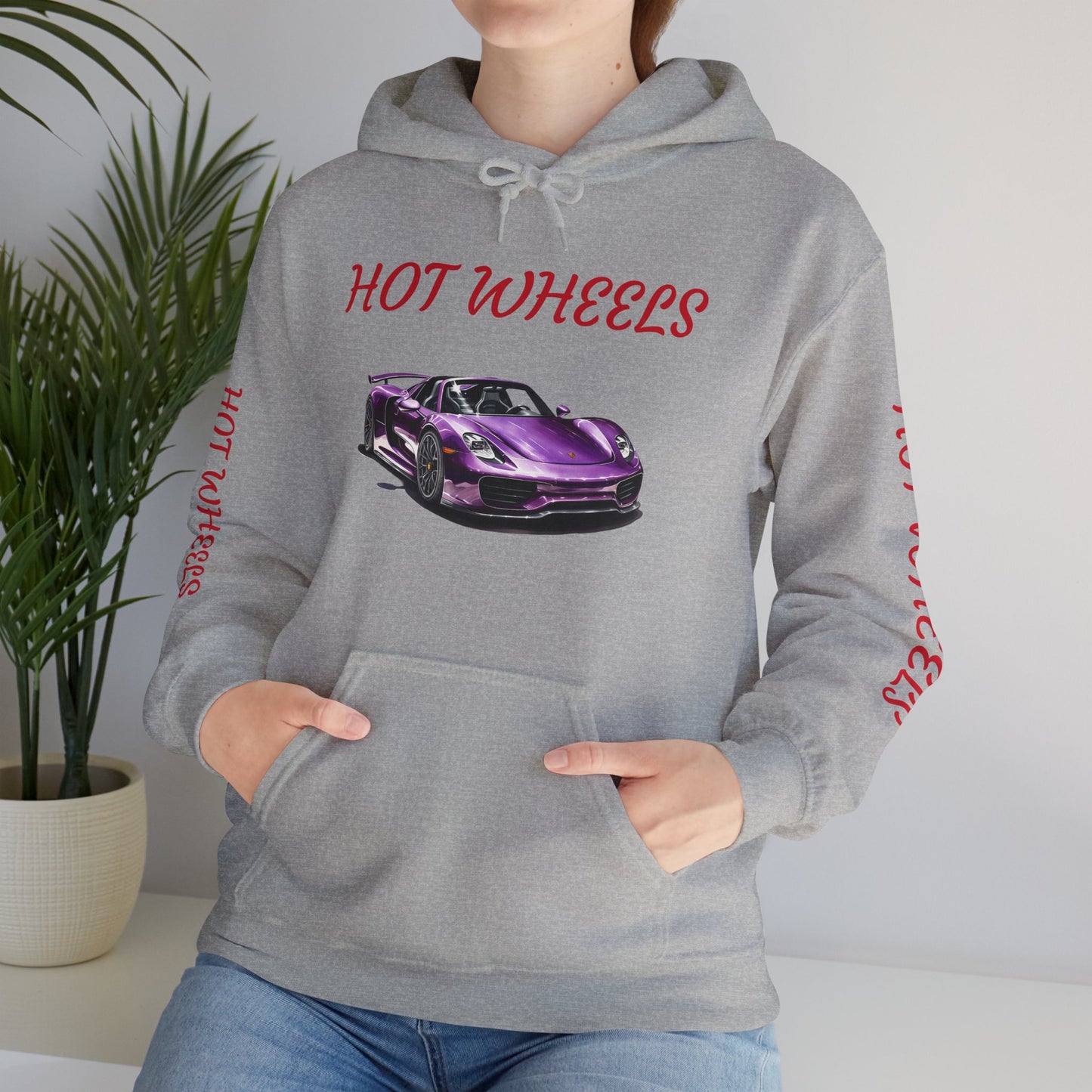 Princess Grace  Unisex Heavy Blend Hooded Sweatshirt  Hot Wheels Purple Sports Car