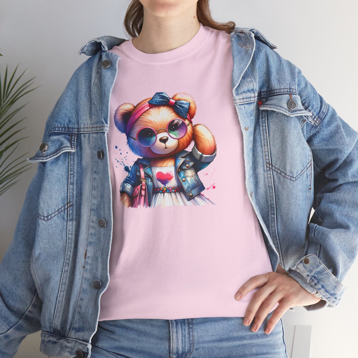 Princess Grace  Cute Teddy Bear Unisex Heavy Cotton Tee Playful Graphic T-Shirt for All Ages