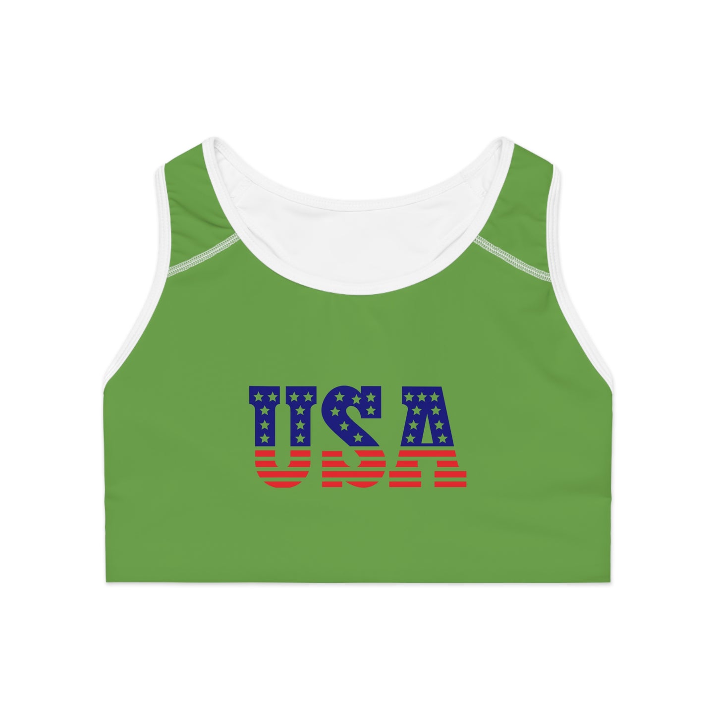 Princess Grace  USA-Themed Sports Bra  Perfect for Fitness Lovers and Patriotic Celebrations