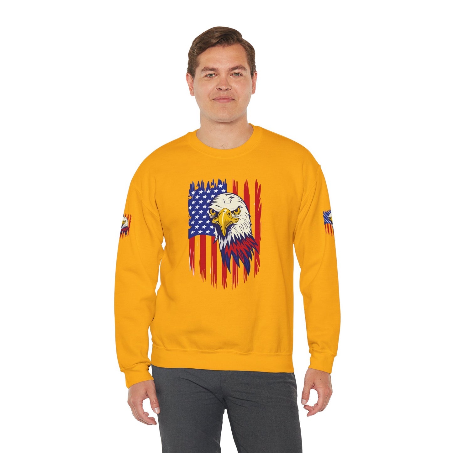 Princess Grace Patriotic Eagle Crewneck Sweatshirt Unisex Heavy Blend