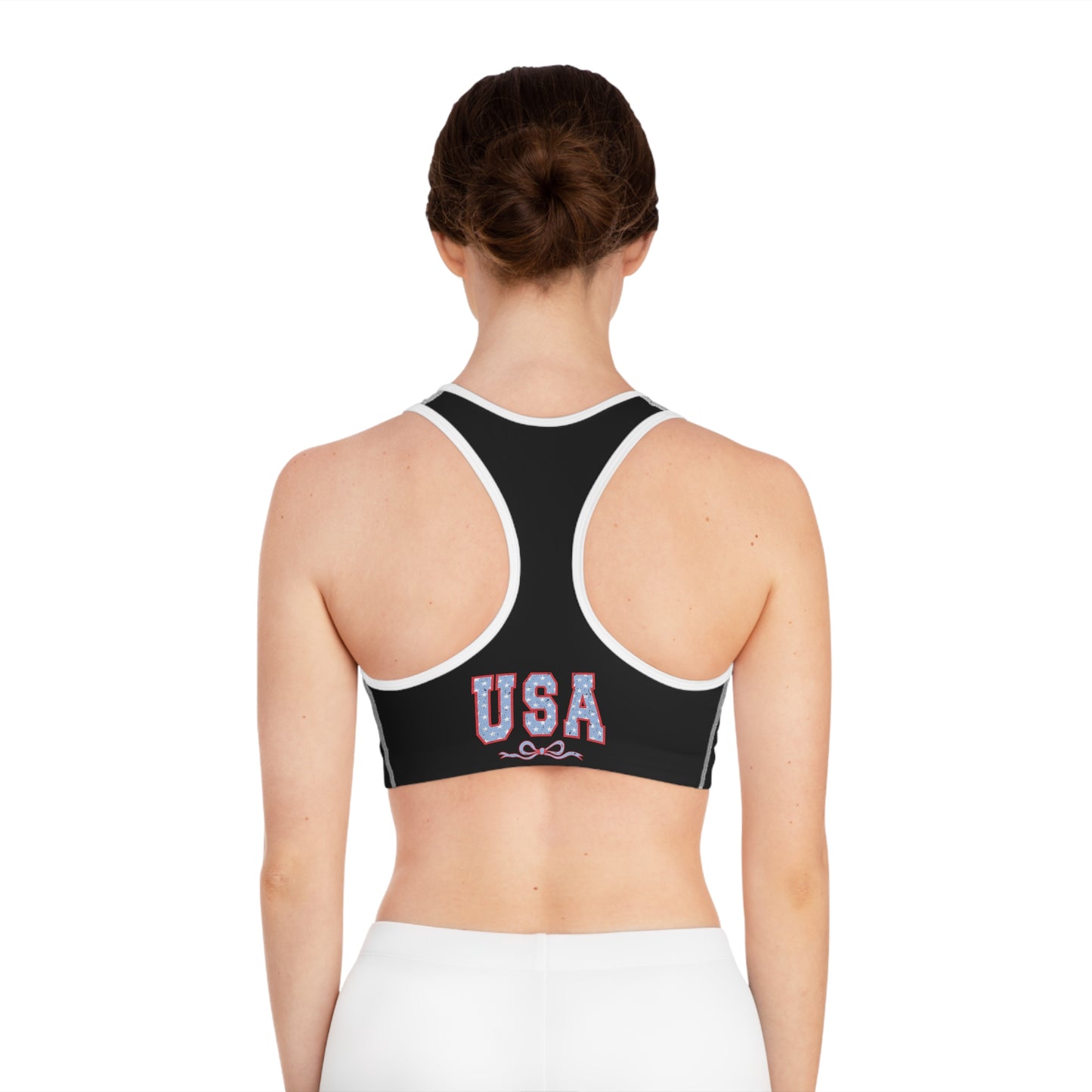 Princess Grace  Patriotic USA Sports Bra for Fitness and Active Wear