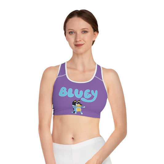 Princess Grace    Bluey Sports Bra  Fun Purple Activewear