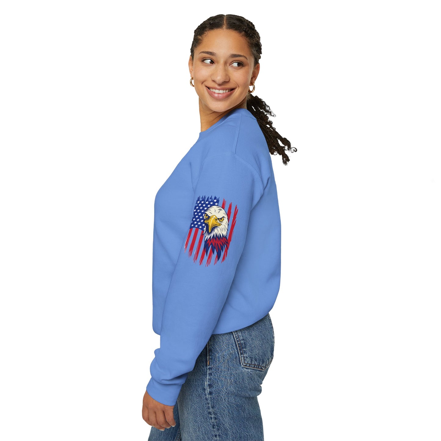 Princess Grace Patriotic Eagle Crewneck Sweatshirt Unisex Heavy Blend