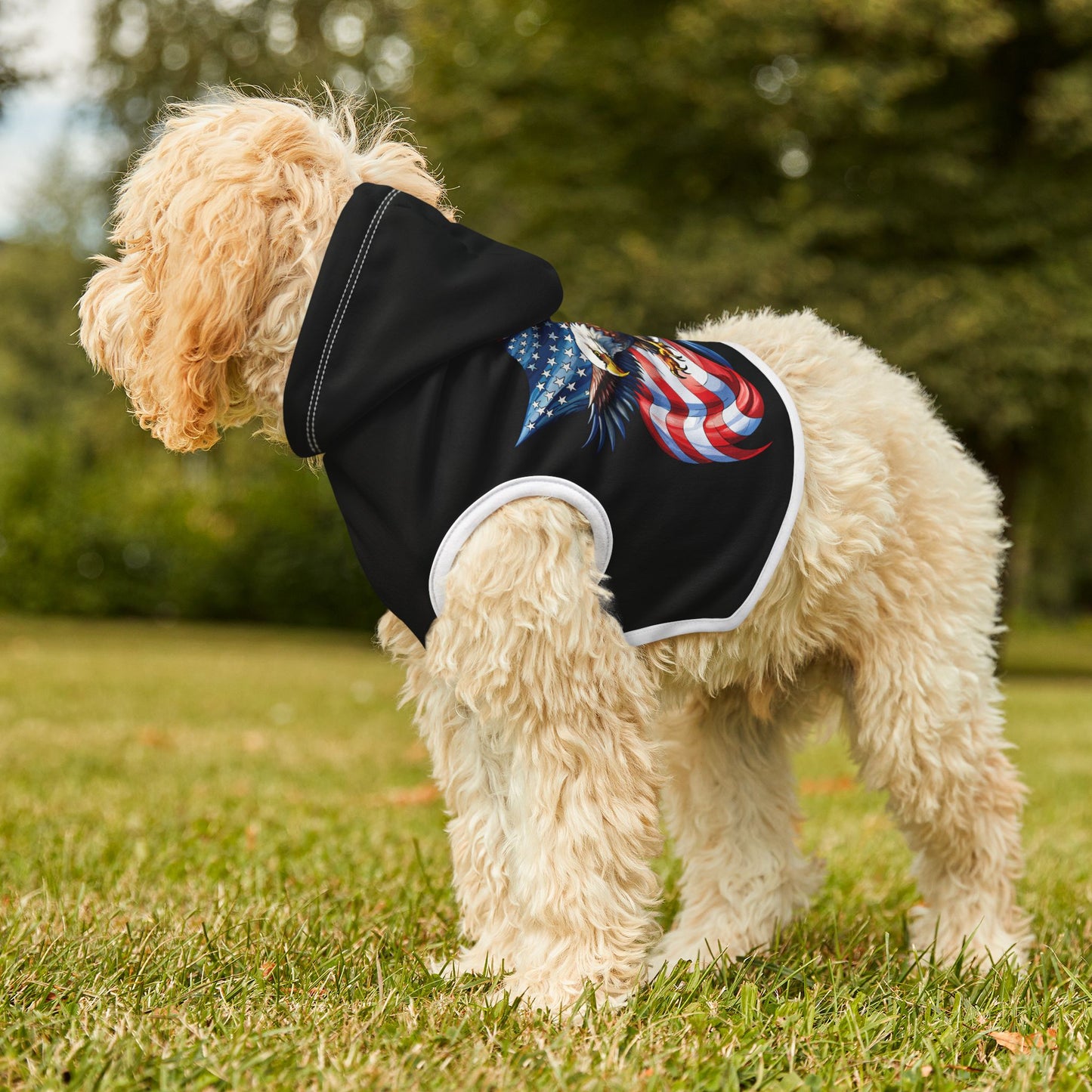 Princess Grace  Patriotic Eagle Pet Hoodie  USA Flag Design for Dogs