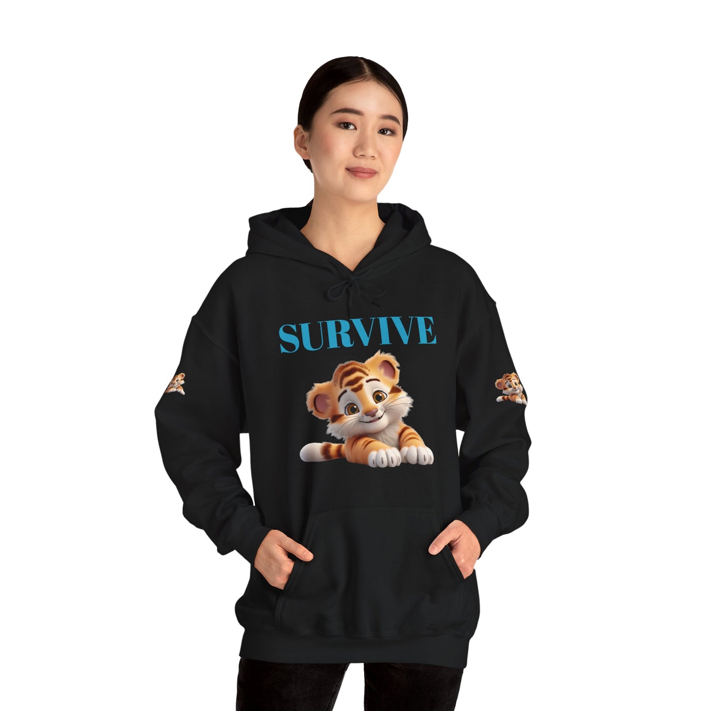 Princess Grace Survive Cute Tiger Survival Hooded Sweatshirt for Animal Lovers