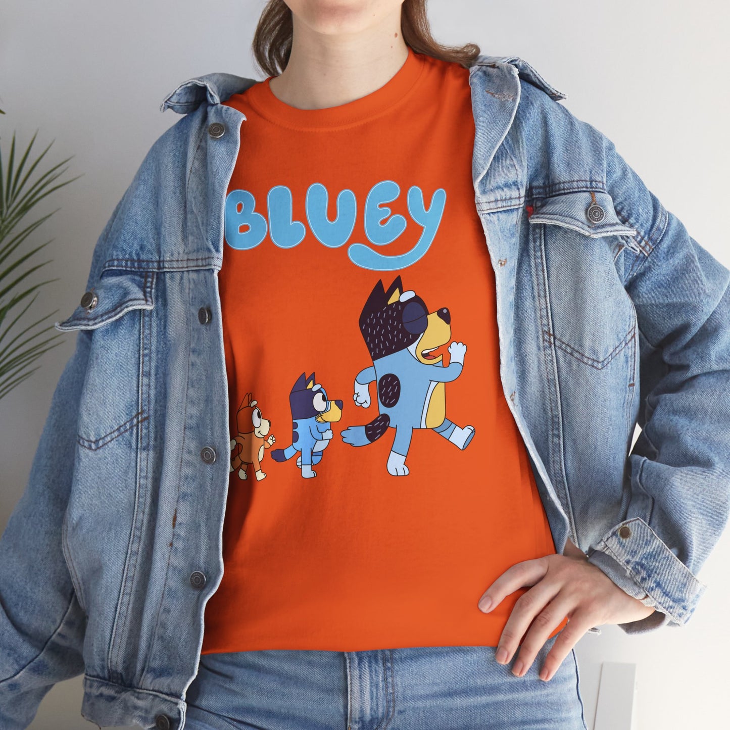 Princess Grace  Bluey Unisex Heavy Cotton Tee  Cute Cartoon T-Shirt for Kids and Adults