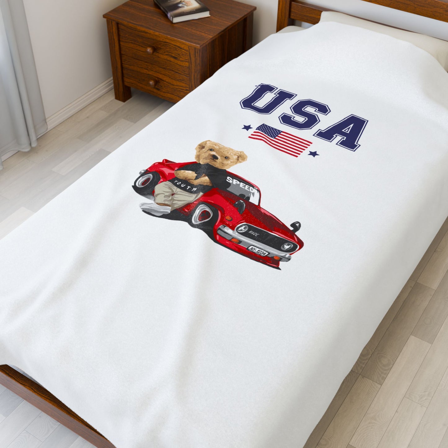 Princess Grace  TEAM USA  Velveteen Plush Blanket