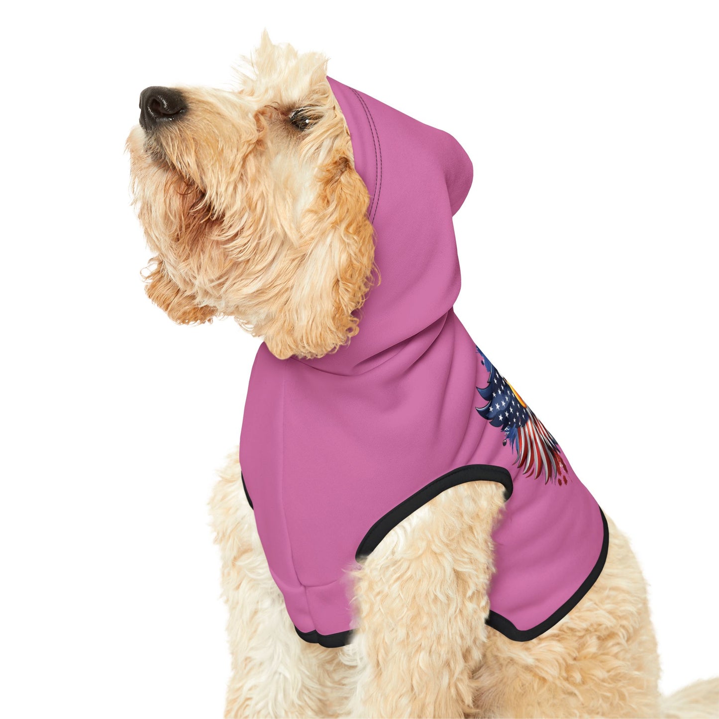 Princess Grace  Patriotic Eagle Pet Hoodie  Cozy Dog Hoodie for American Holidays