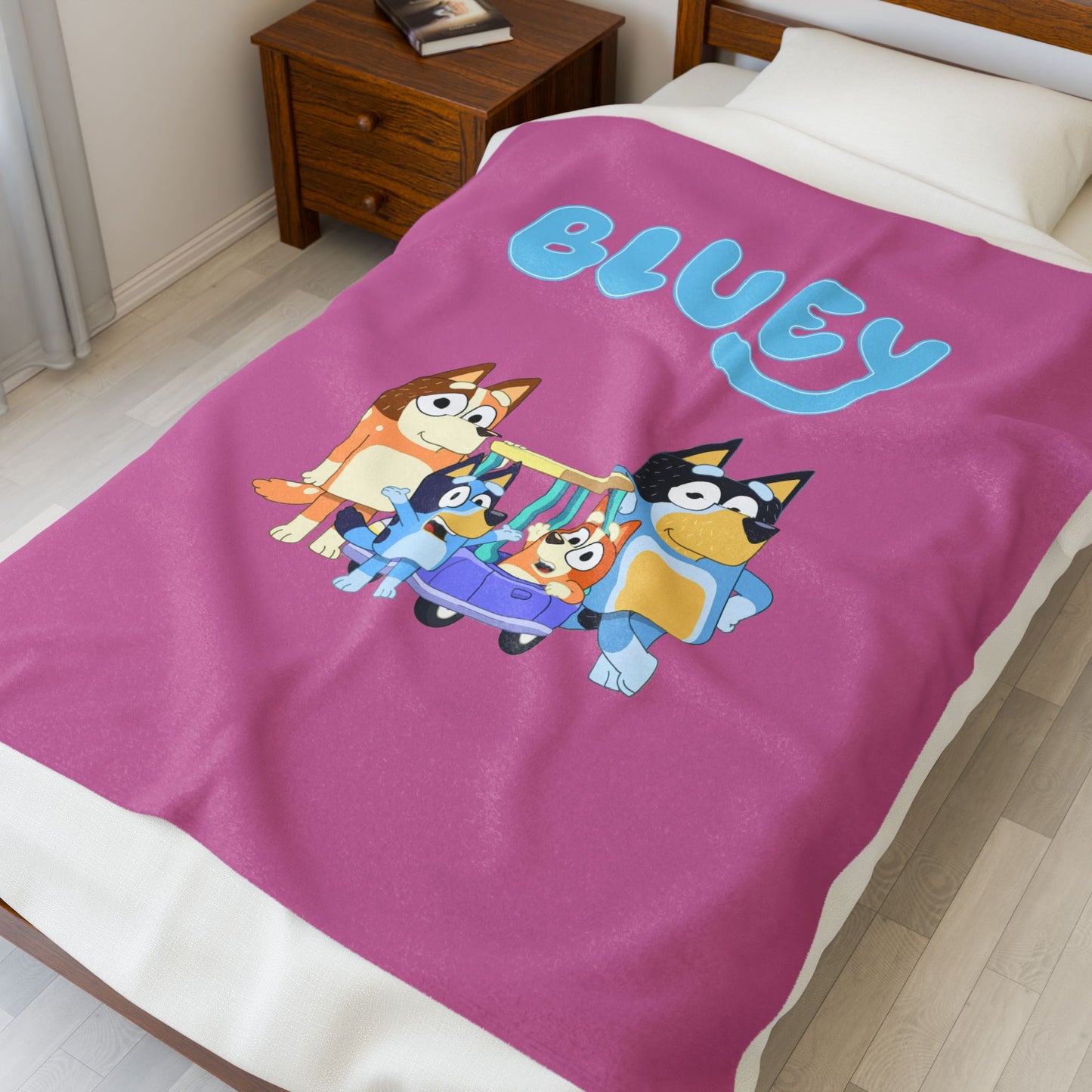 Princess Grace  Bluey Velveteen Plush Blanket Cozy for Kids Rooms
