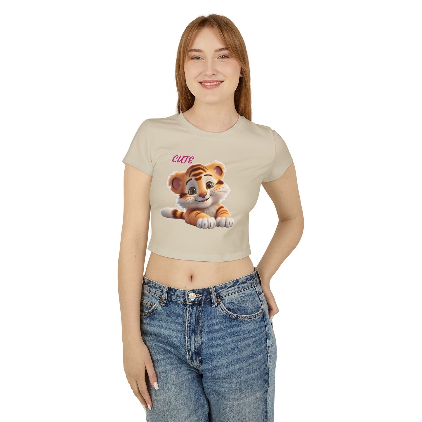 Princess Grace  Cute Tiger Women's Baby Tee  Playful & Stylish T-Shirt