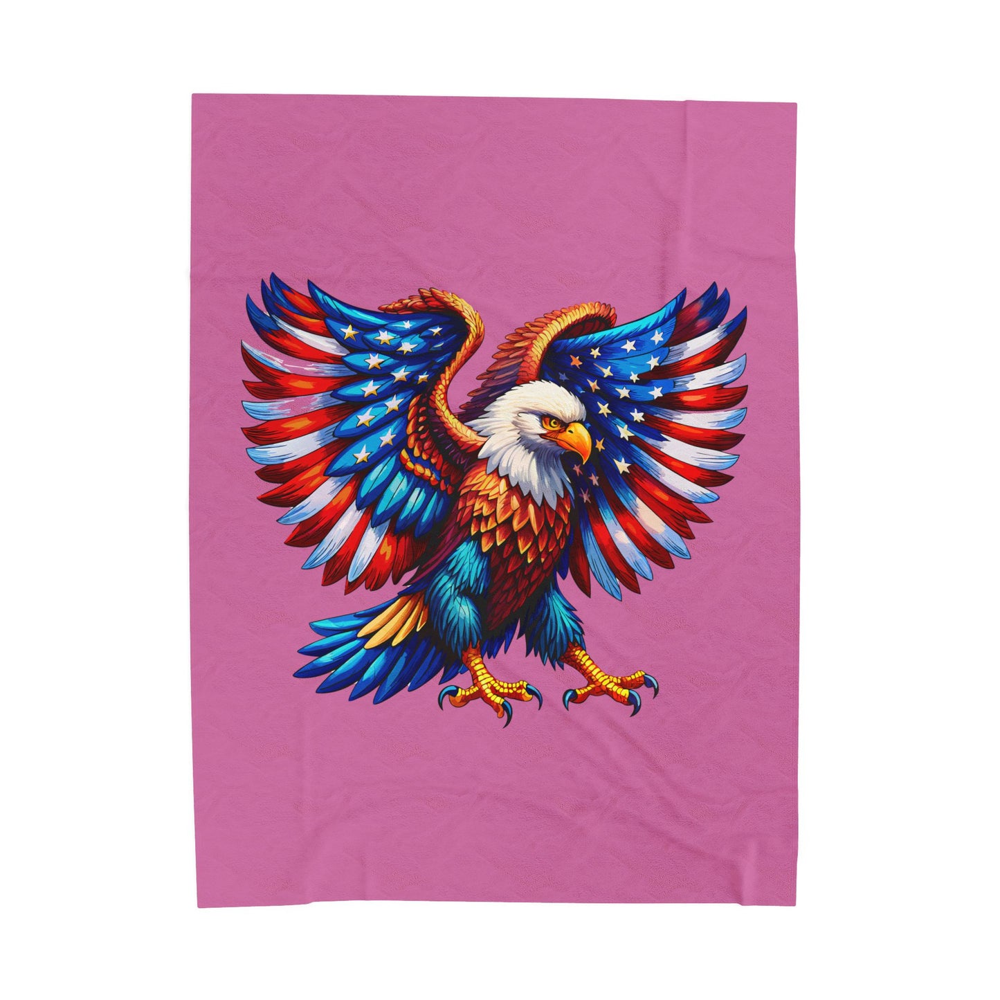 Princess Grace  Vibrant Eagle Plush Blanket  Perfect for Patriotic Celebrations