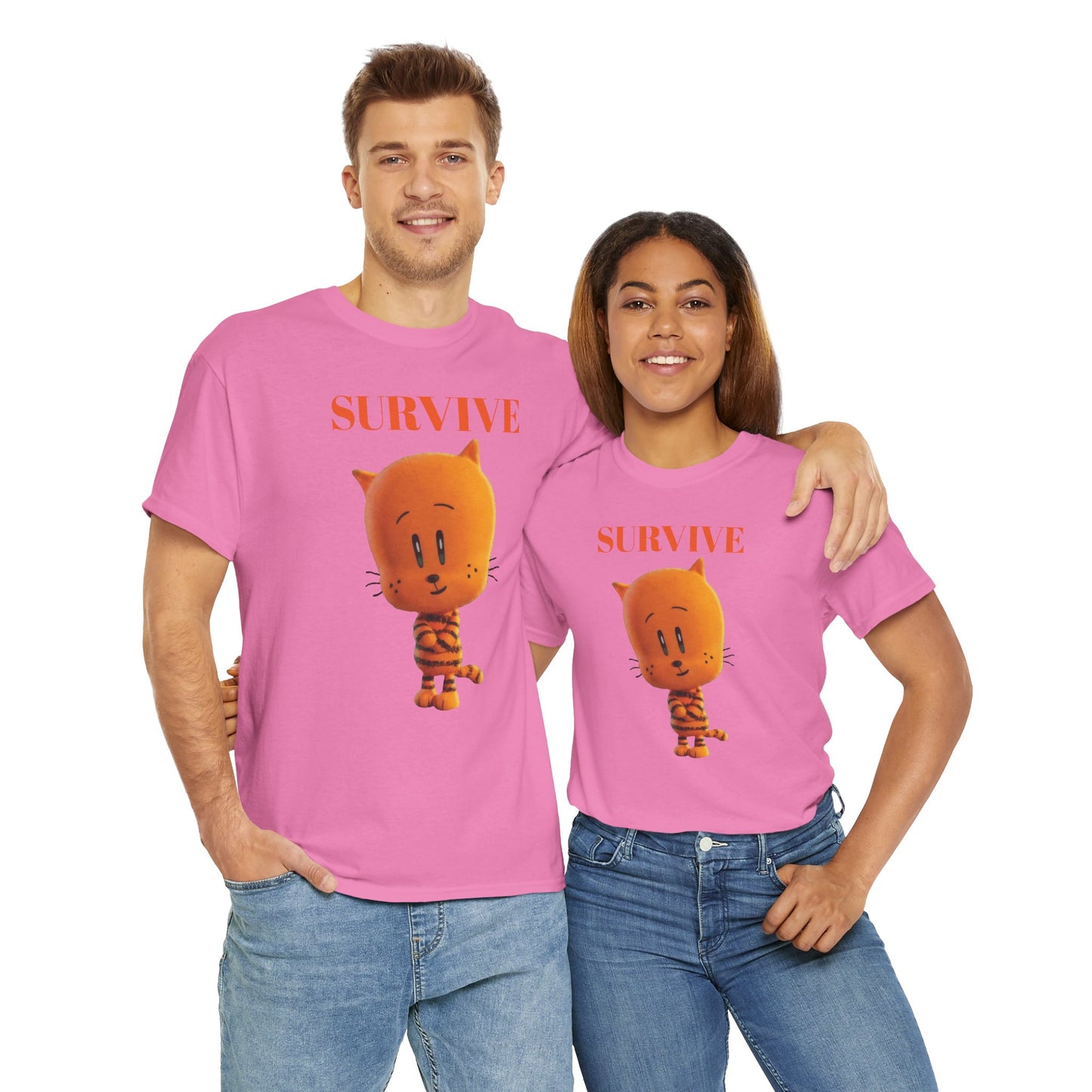 Princess Grace  Survive Themed Unisex Heavy Cotton Tee  Cute Cartoon Cat Design