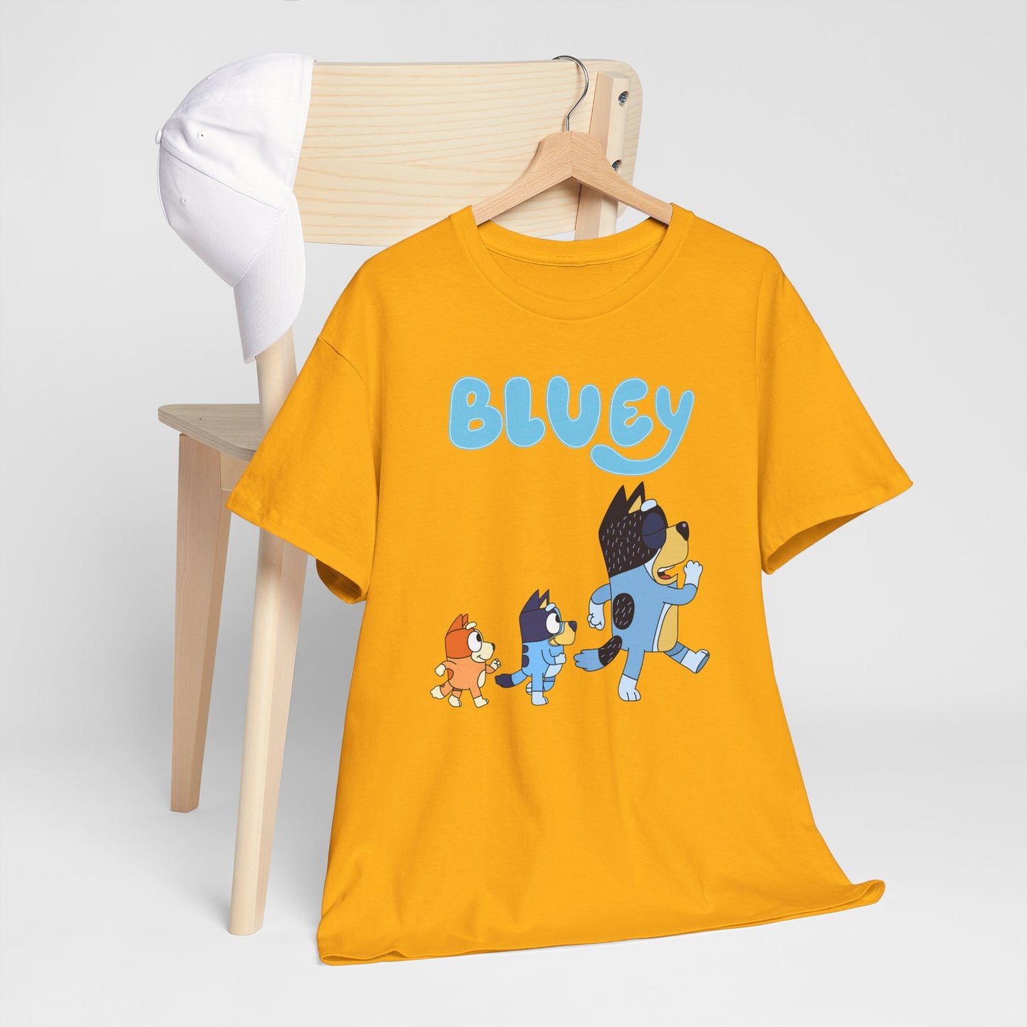 Princess Grace  Bluey Unisex Heavy Cotton Tee  Cute Cartoon T-Shirt for Kids and Adults
