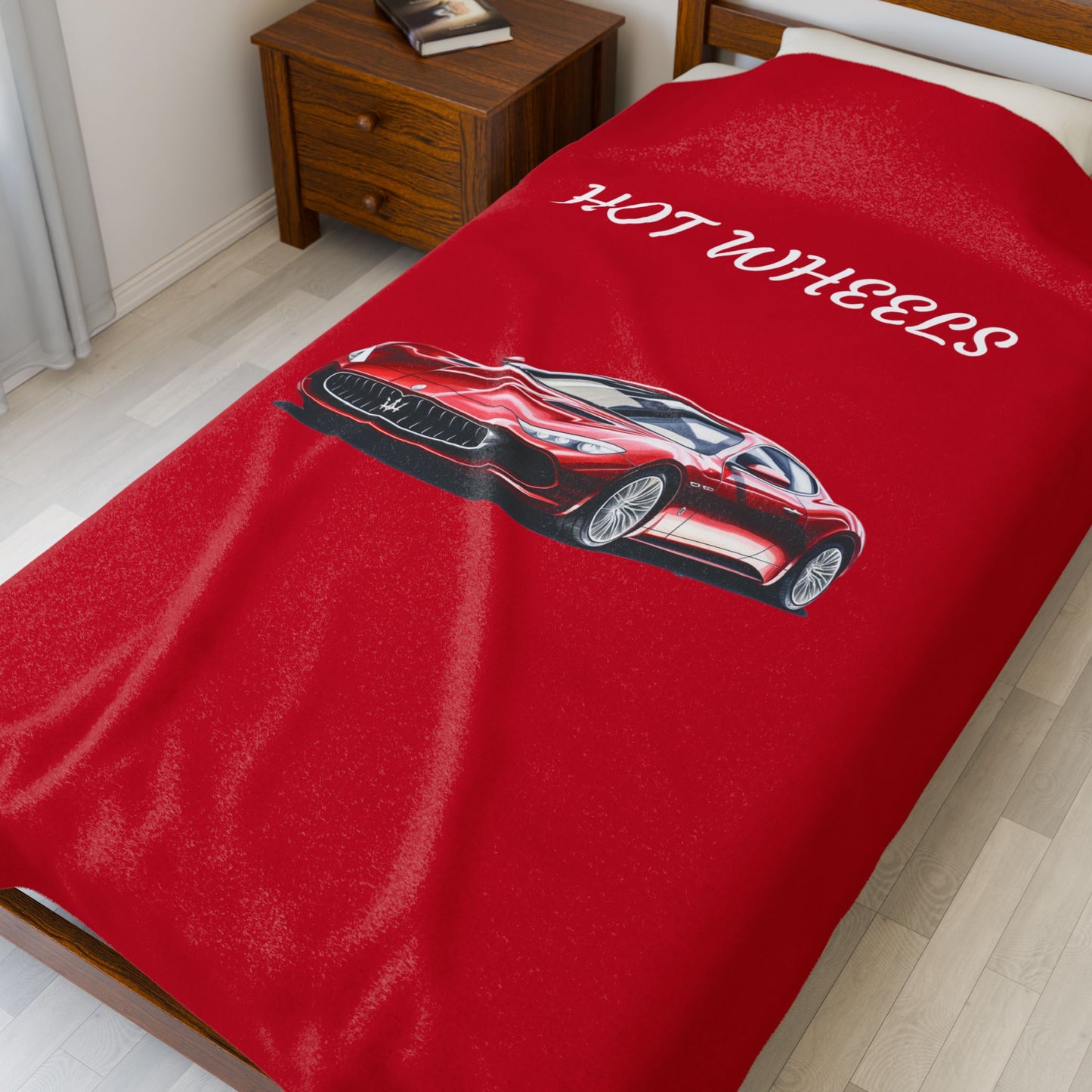 Princess Grace  Hot Wheels Velveteen Plush Blanket  Cozy Car Themed Throw for Kids and Car Enthusiasts
